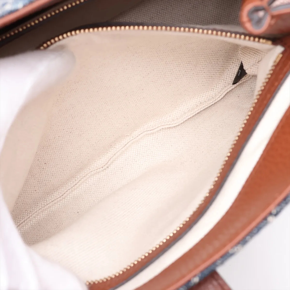 GG Denim Jackie 1961 Denim x Leather 2-Way Handbag Blue x Brown 649016 — view 10