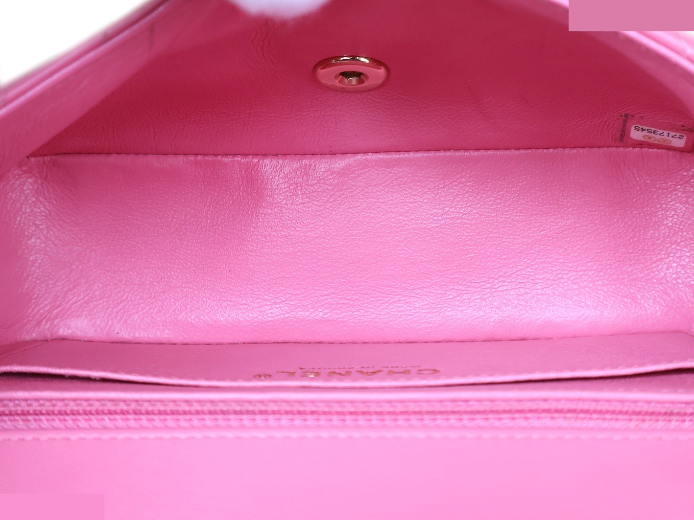 V-stitch lambskin mini chain shoulder bag, pink — view 12