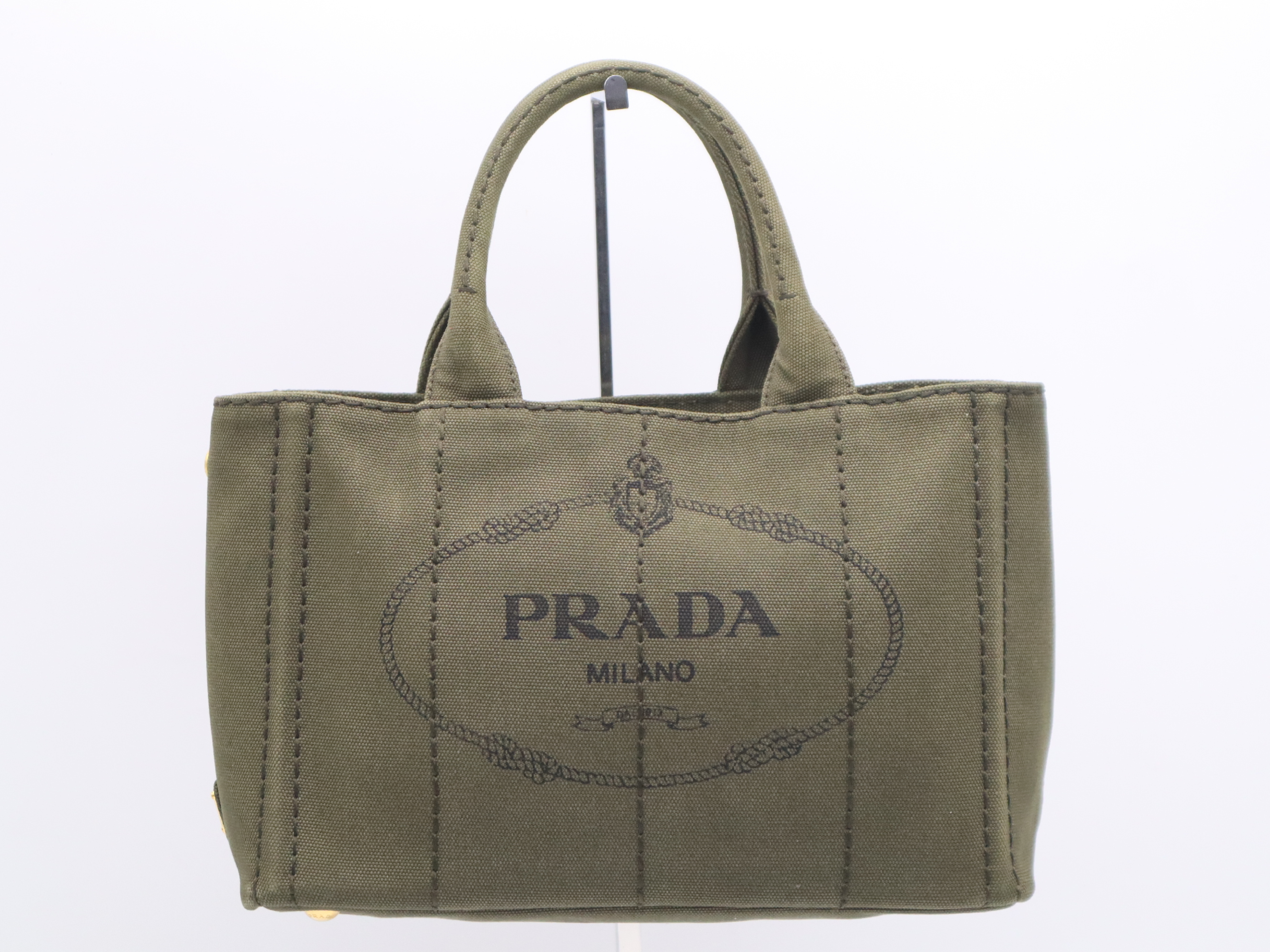 Canvas Canapa Mini Tote Bag, Khaki, Gold Hardware Tote Bag