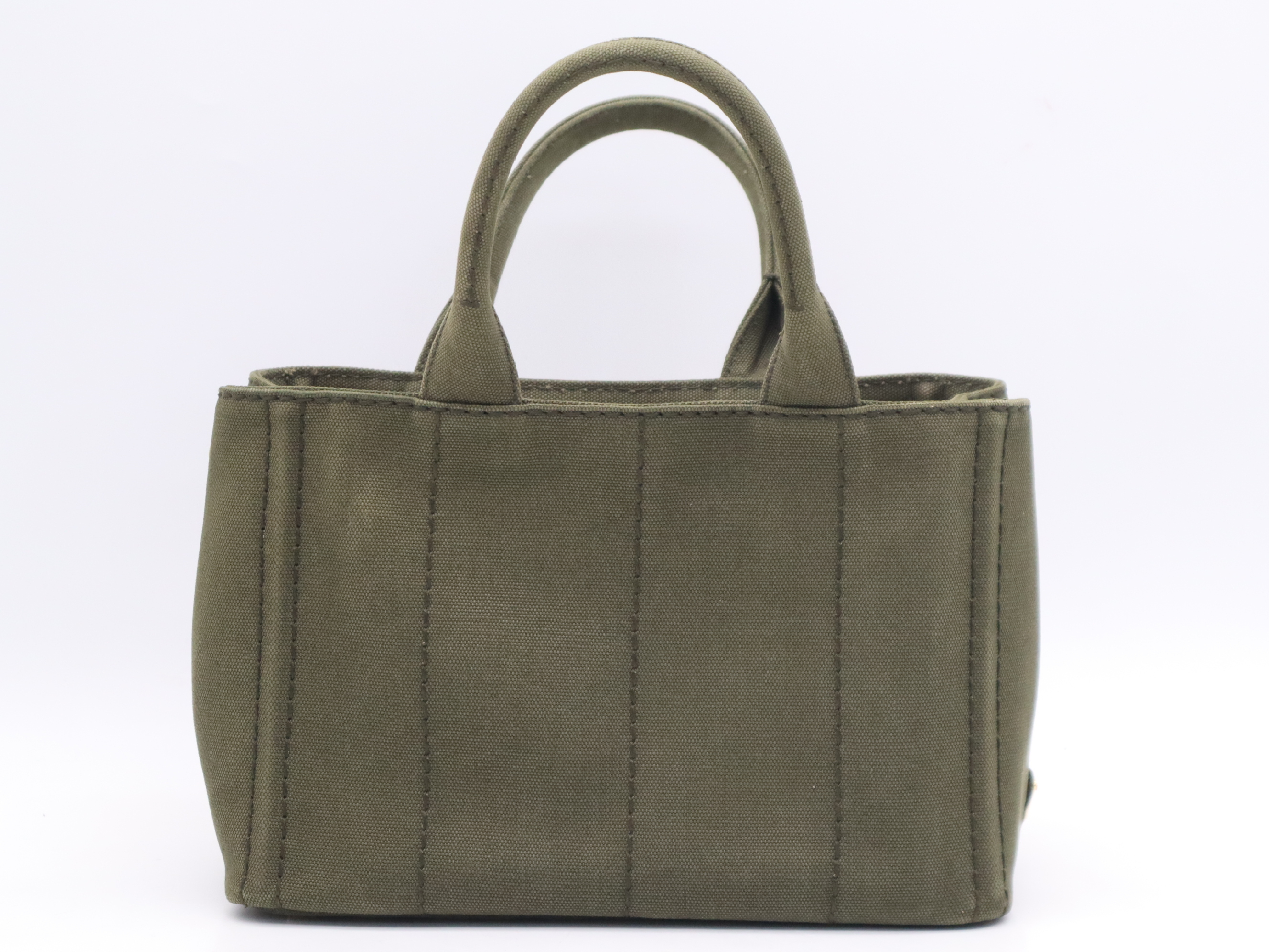 Canvas Canapa Mini Tote Bag, Khaki, Gold Hardware Tote Bag — view 2