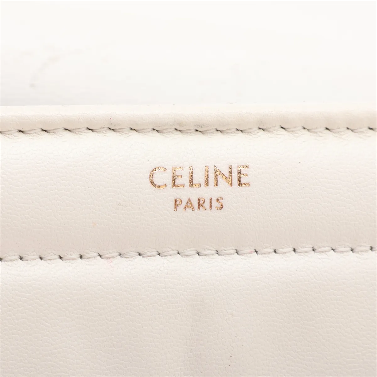Monochrome Leather Chain Shoulder Bag, White — view 8