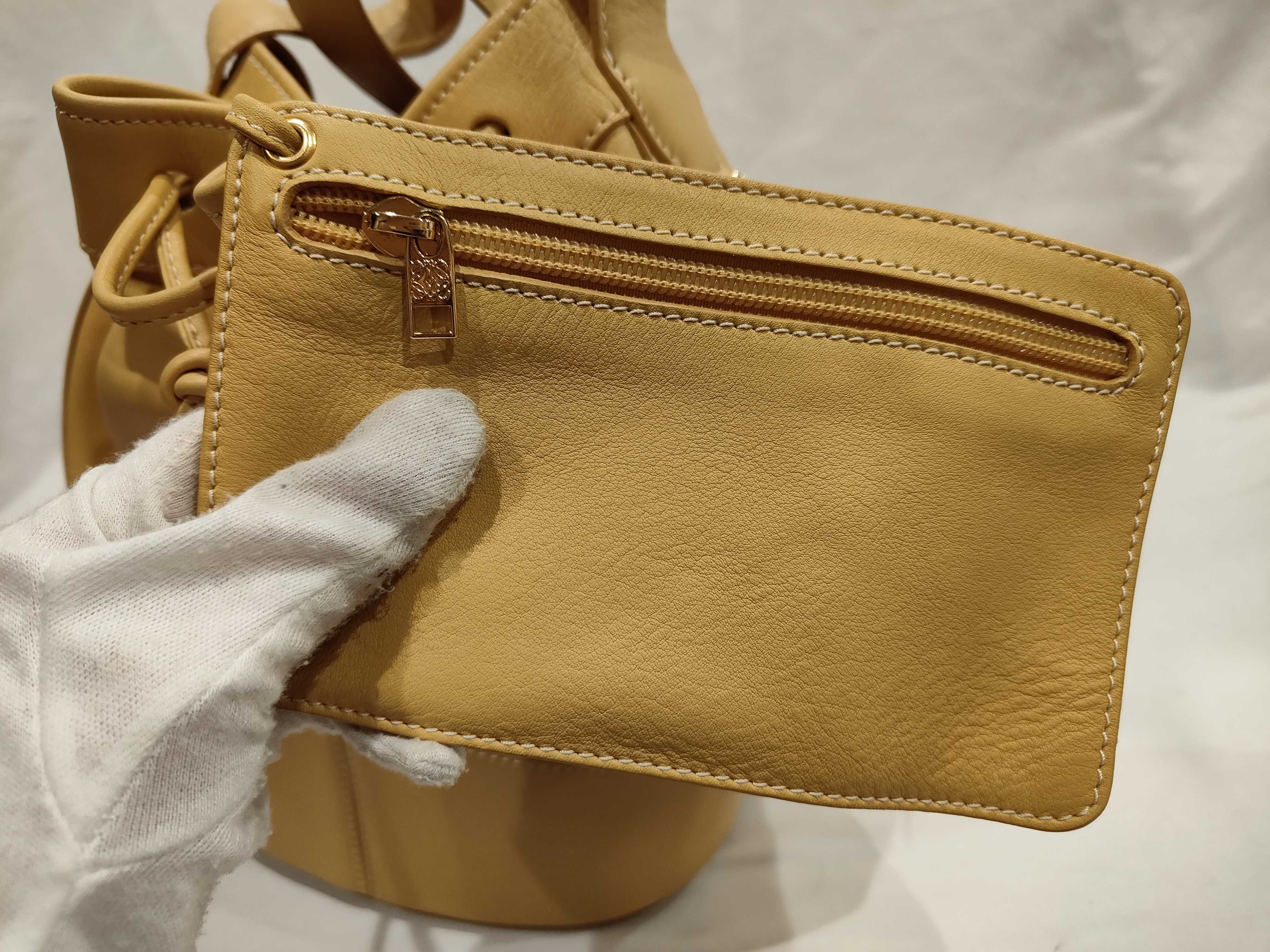 Leather Drawstring Shoulder Bag — view 12