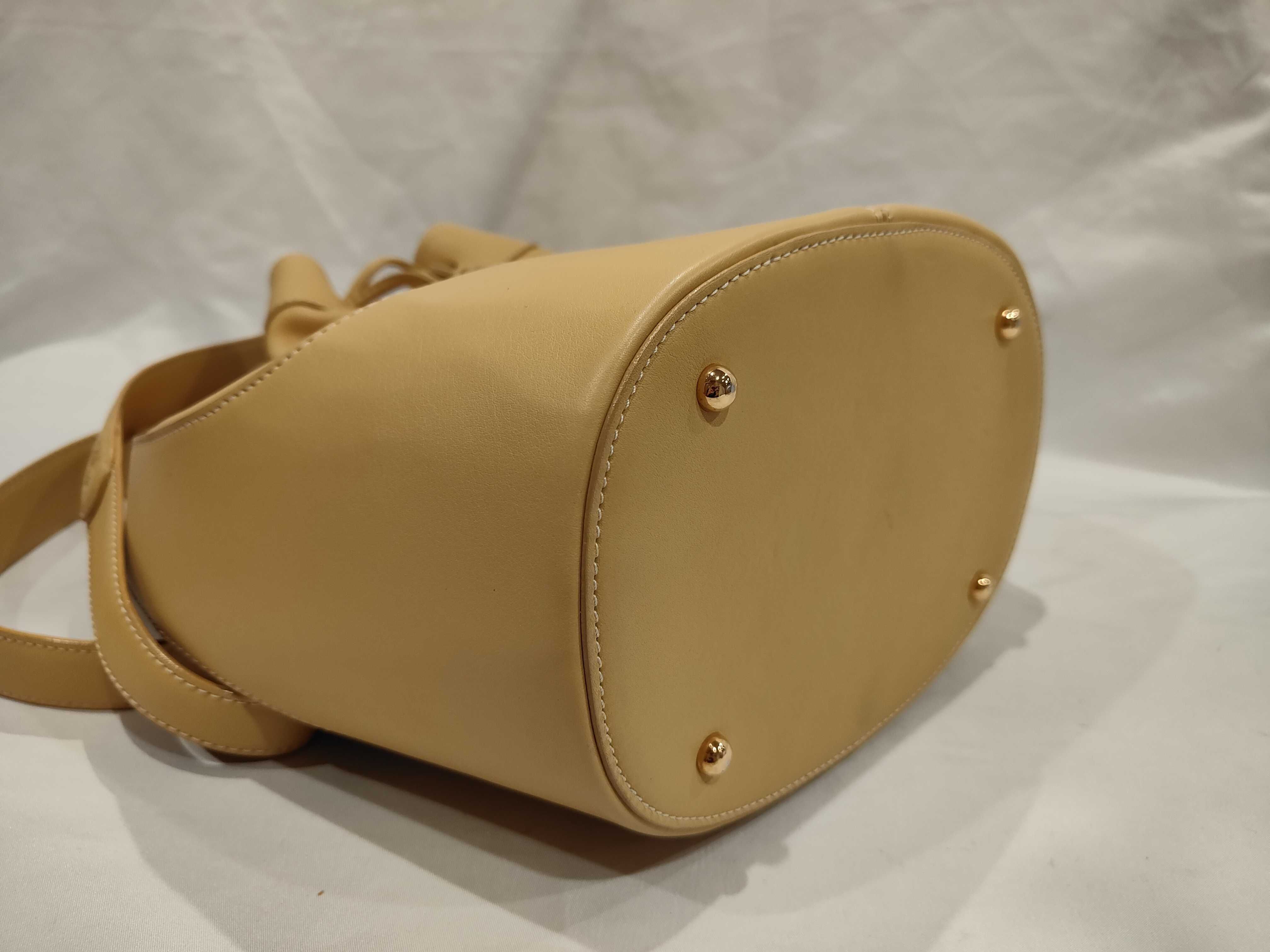 Leather Drawstring Shoulder Bag — view 4