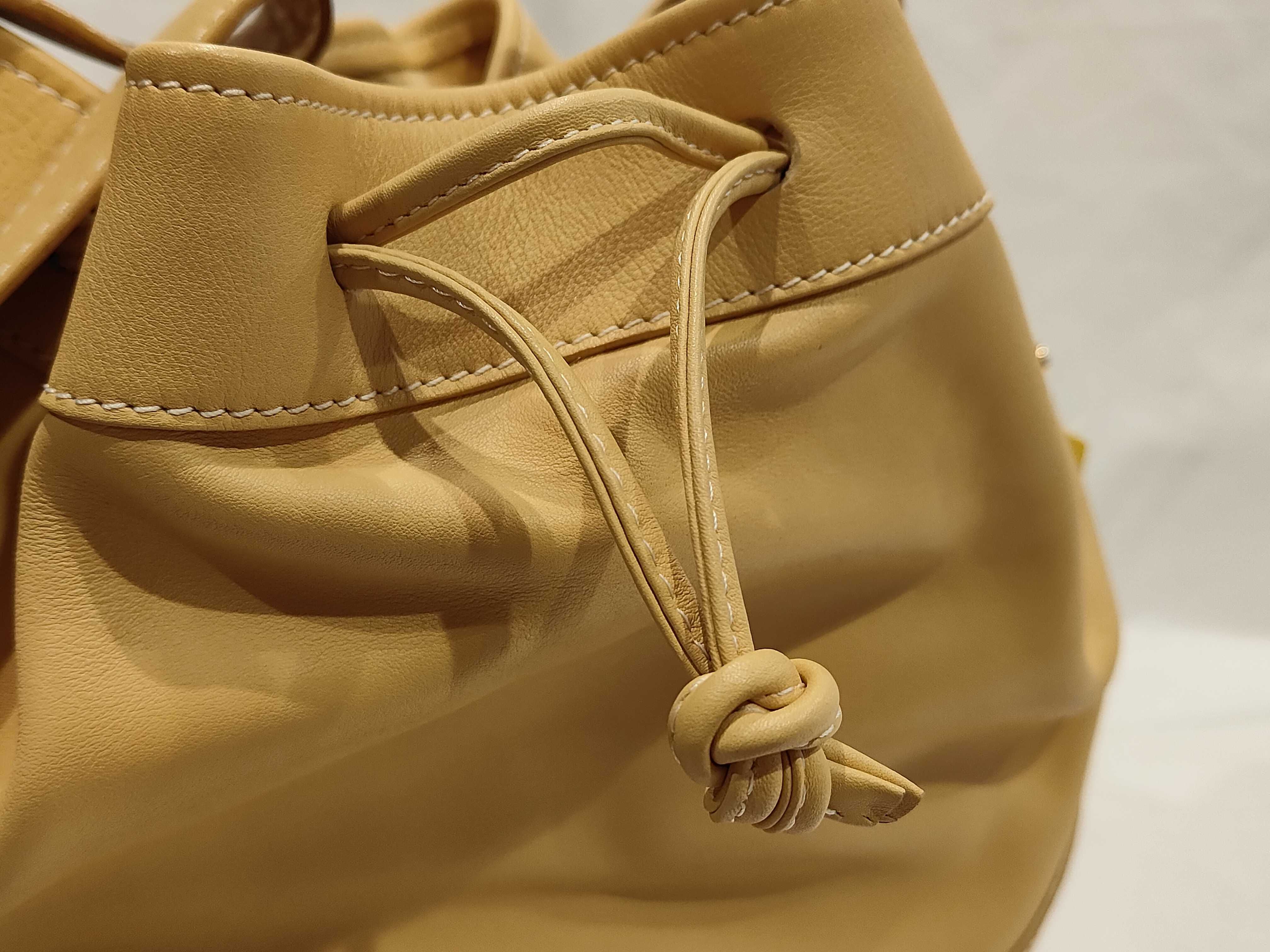 Leather Drawstring Shoulder Bag — view 8