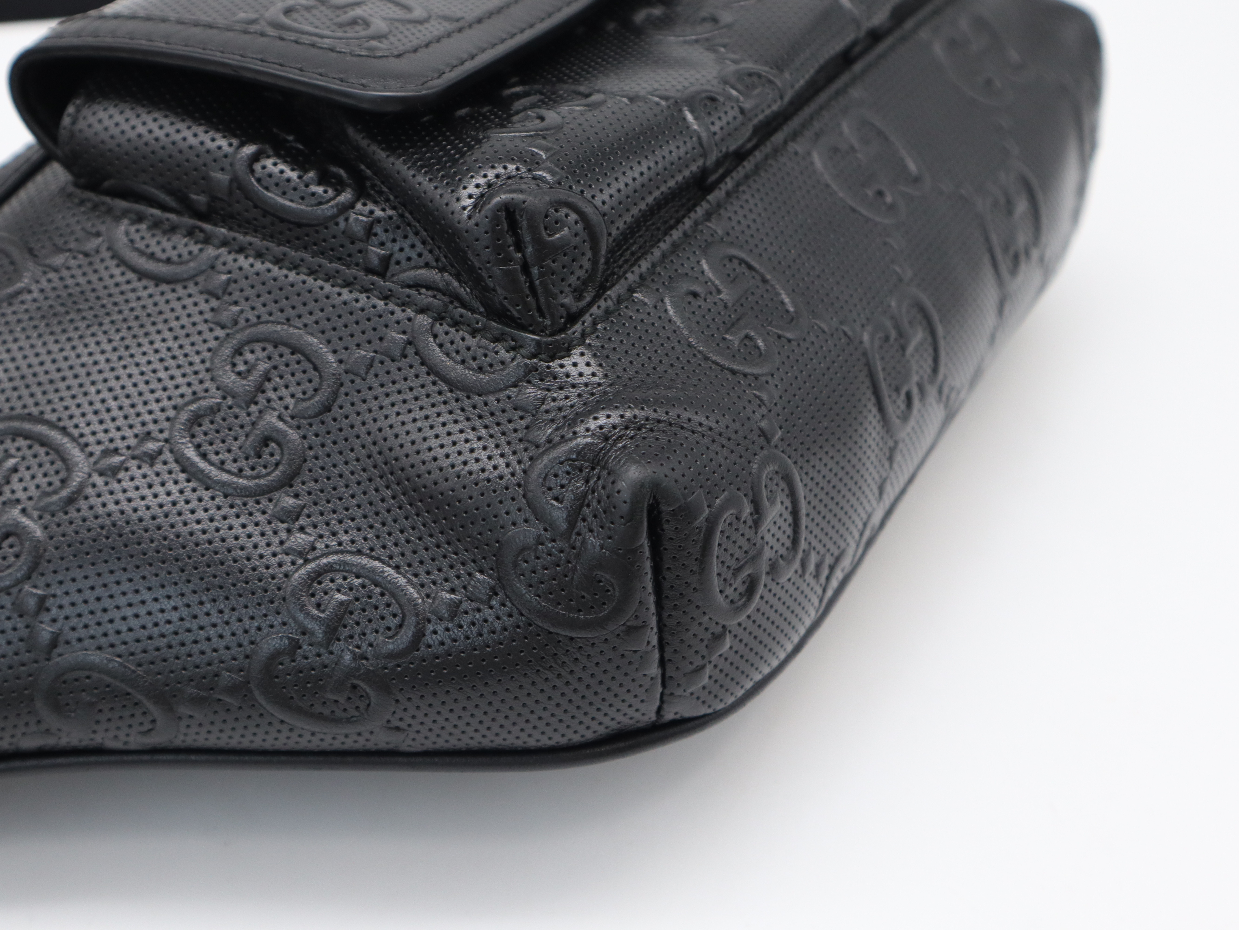 645093 GG Embossed Shoulder Bag, Black Shoulder Bag — view 9