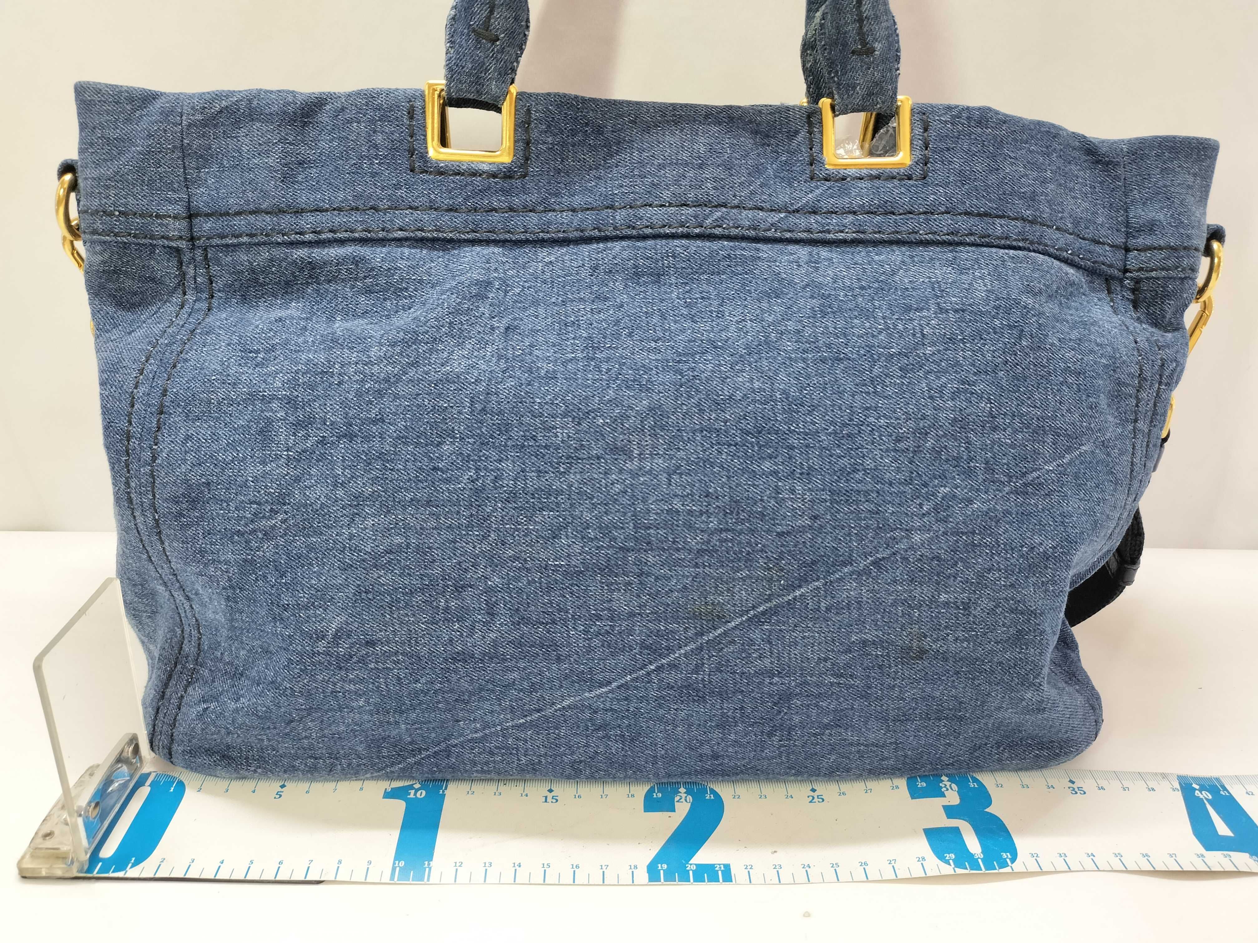 Canapa Denim 2-Way Handbag, Blue Tote Bag — view 2