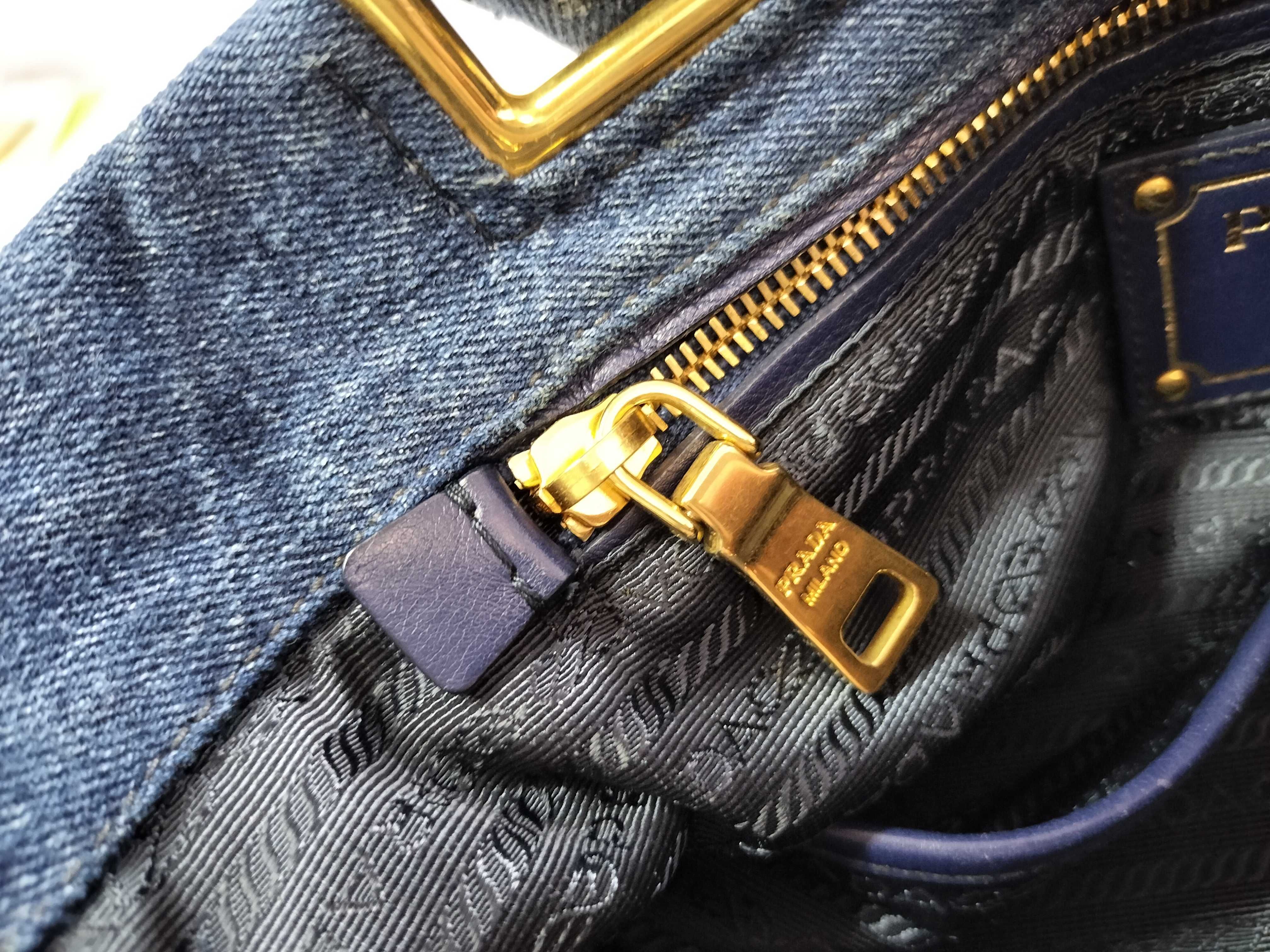 Canapa Denim 2-Way Handbag, Blue Tote Bag — view 12