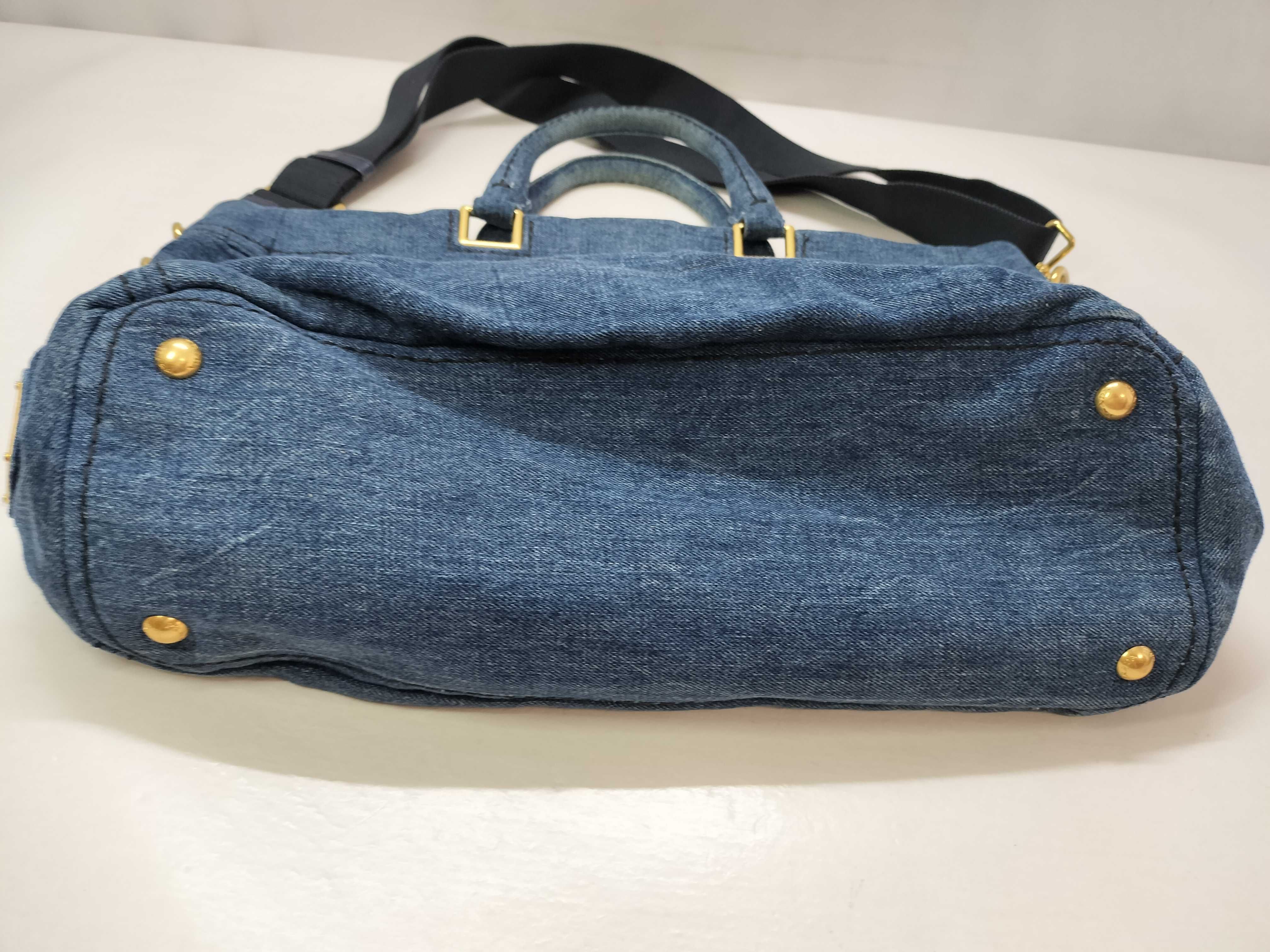 Canapa Denim 2-Way Handbag, Blue Tote Bag — view 14