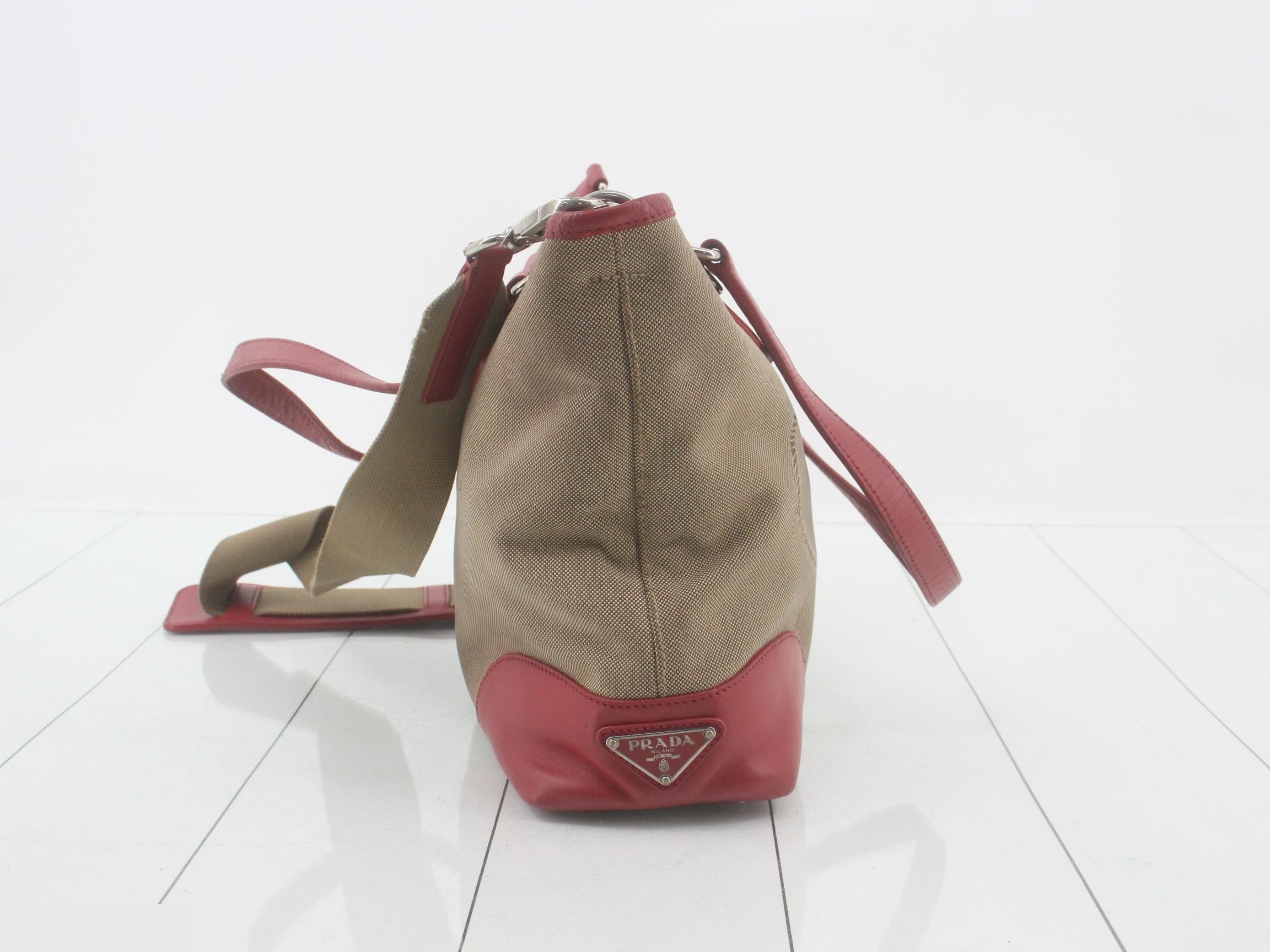 Logo Jacquard Fabric x Leather Tote Bag — view 4