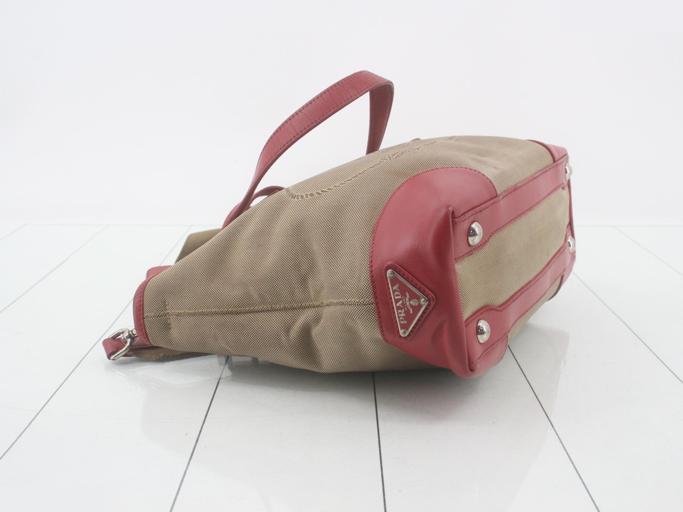 Logo Jacquard Fabric x Leather Tote Bag — view 5