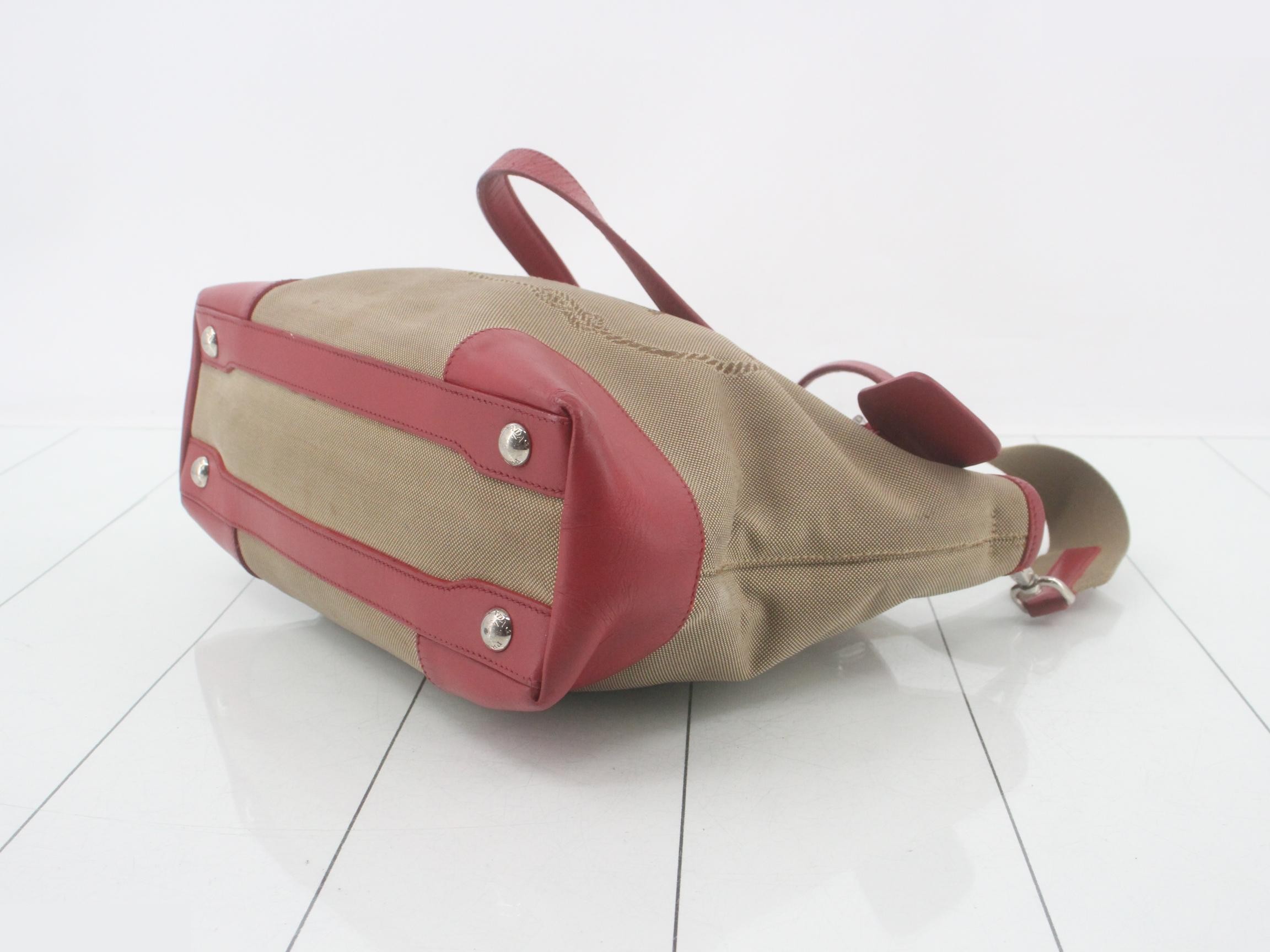 Logo Jacquard Fabric x Leather Tote Bag — view 6