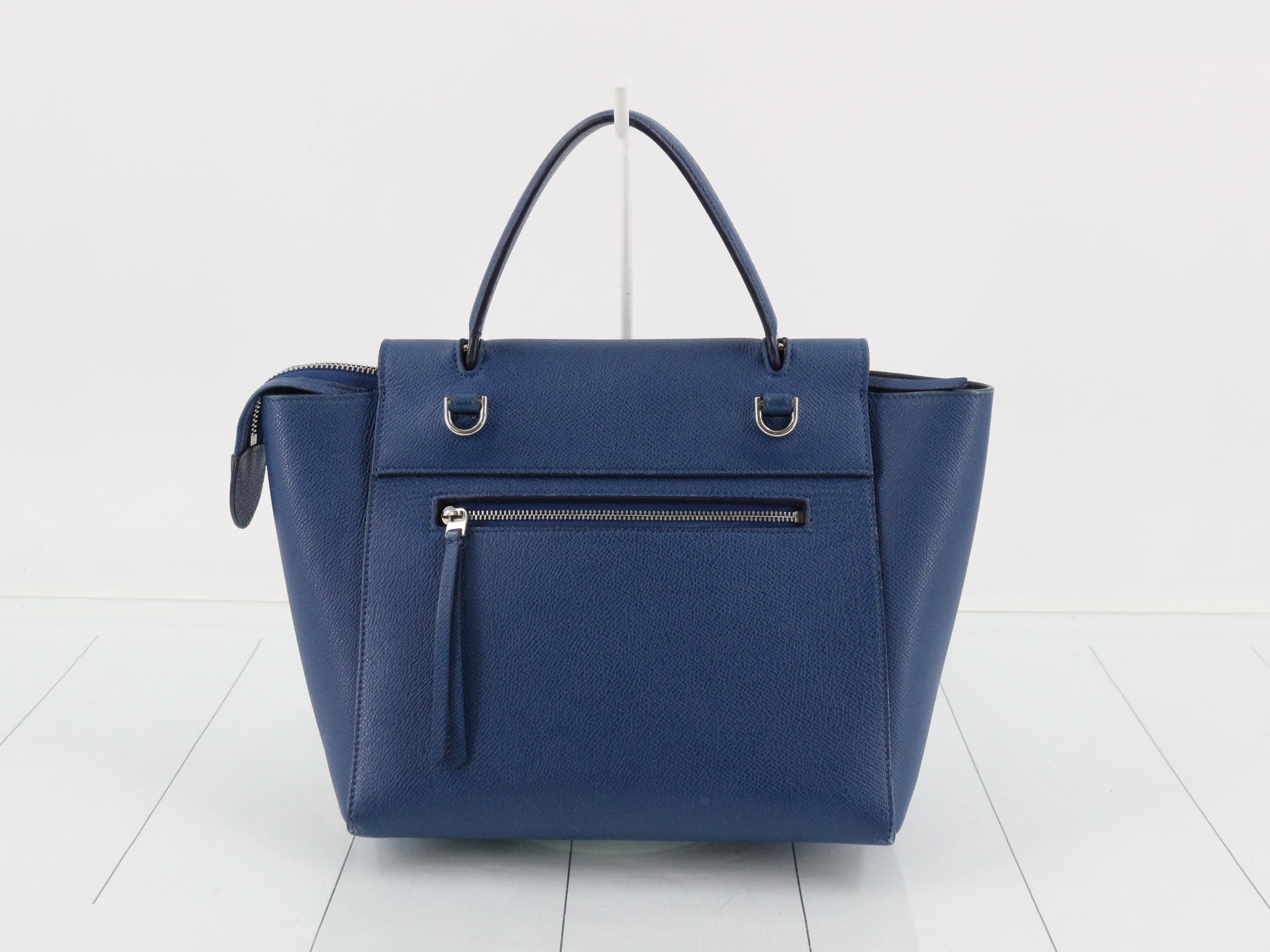 Micro belt bag leather 2WAY handbag blue — view 2