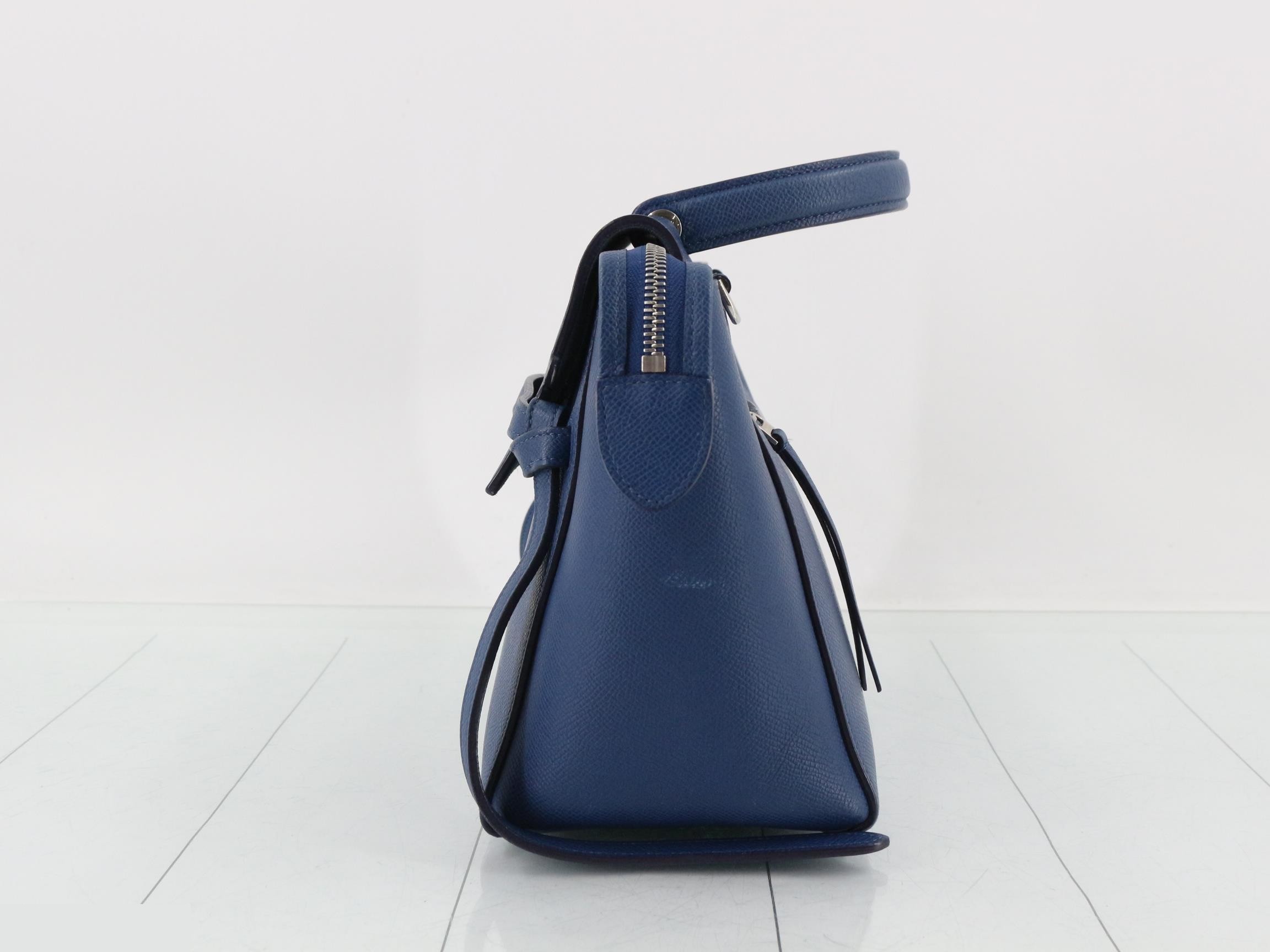 Micro belt bag leather 2WAY handbag blue — view 3