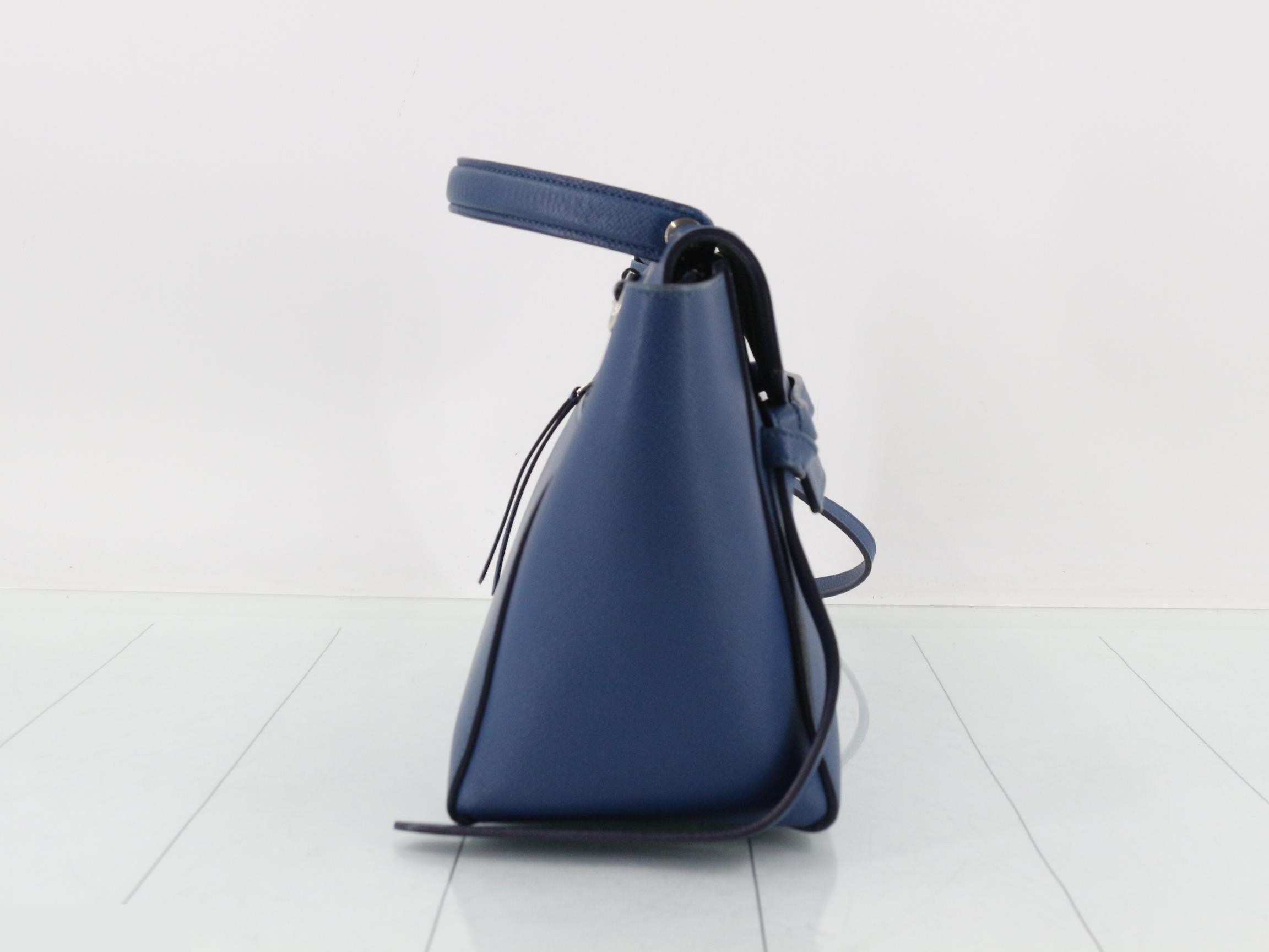 Micro belt bag leather 2WAY handbag blue — view 4