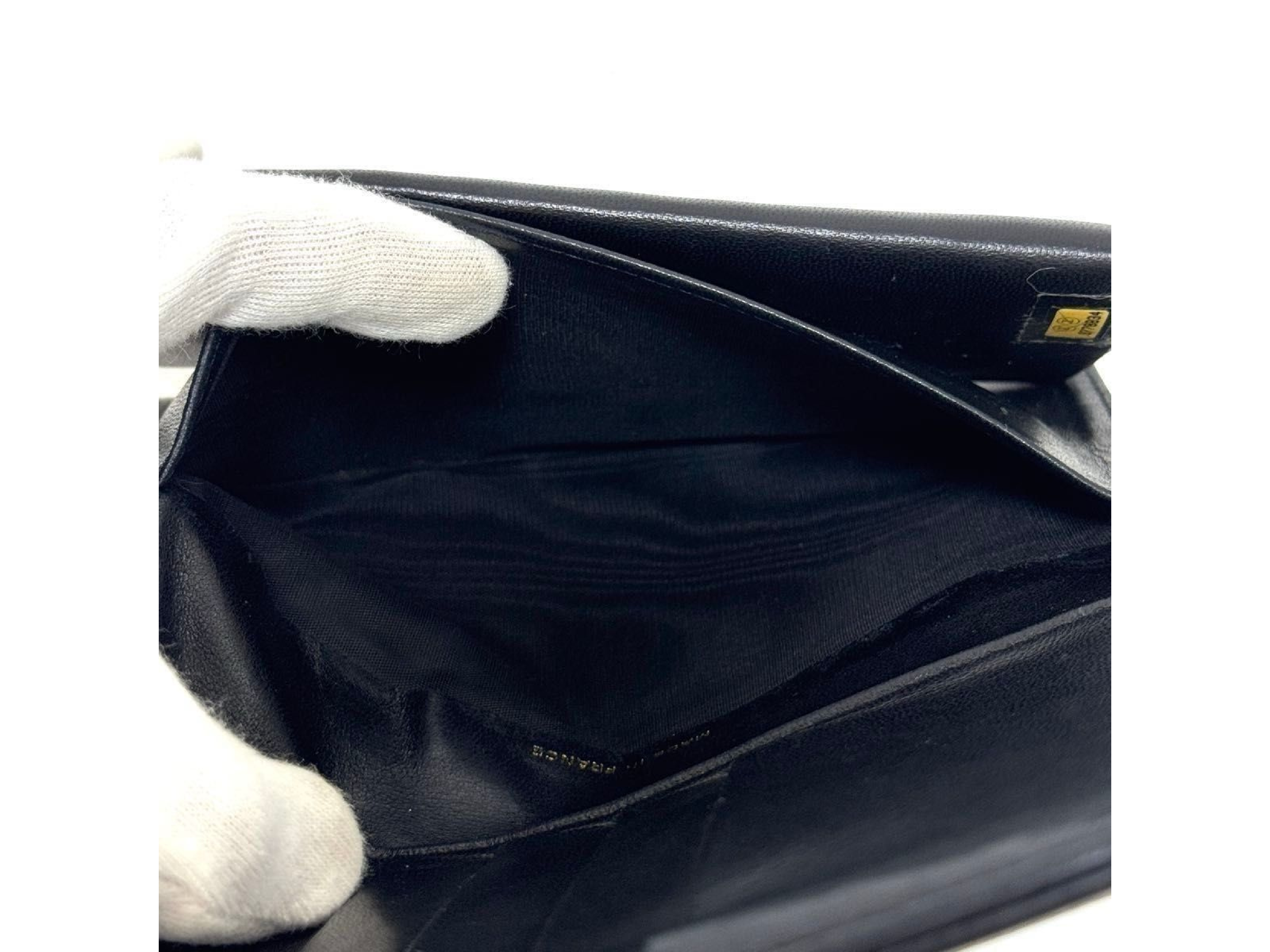 Long Wallet, Bi-fold Wallet, Black Leather, Caviar Skin, Coco Mark, Clasp Closure — view 11