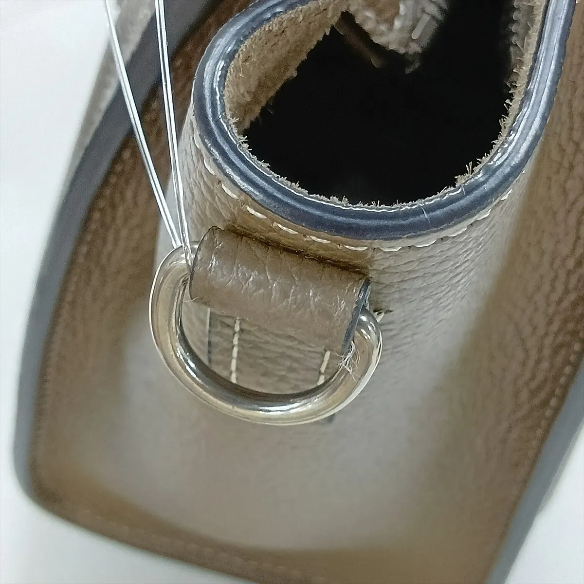 Luggage Nano Shopper Leather 2-Way Handbag, Greige — view 14