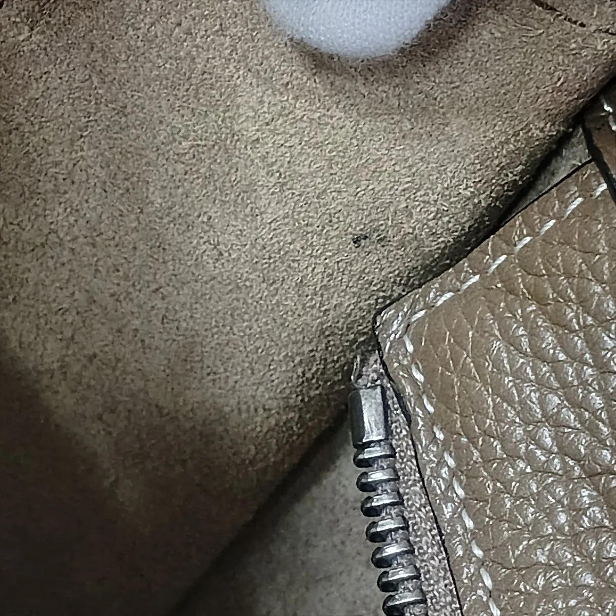 Luggage Nano Shopper Leather 2-Way Handbag, Greige — view 15
