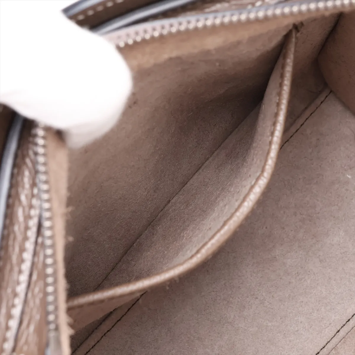 Luggage Nano Shopper Leather 2-Way Handbag, Greige — view 9