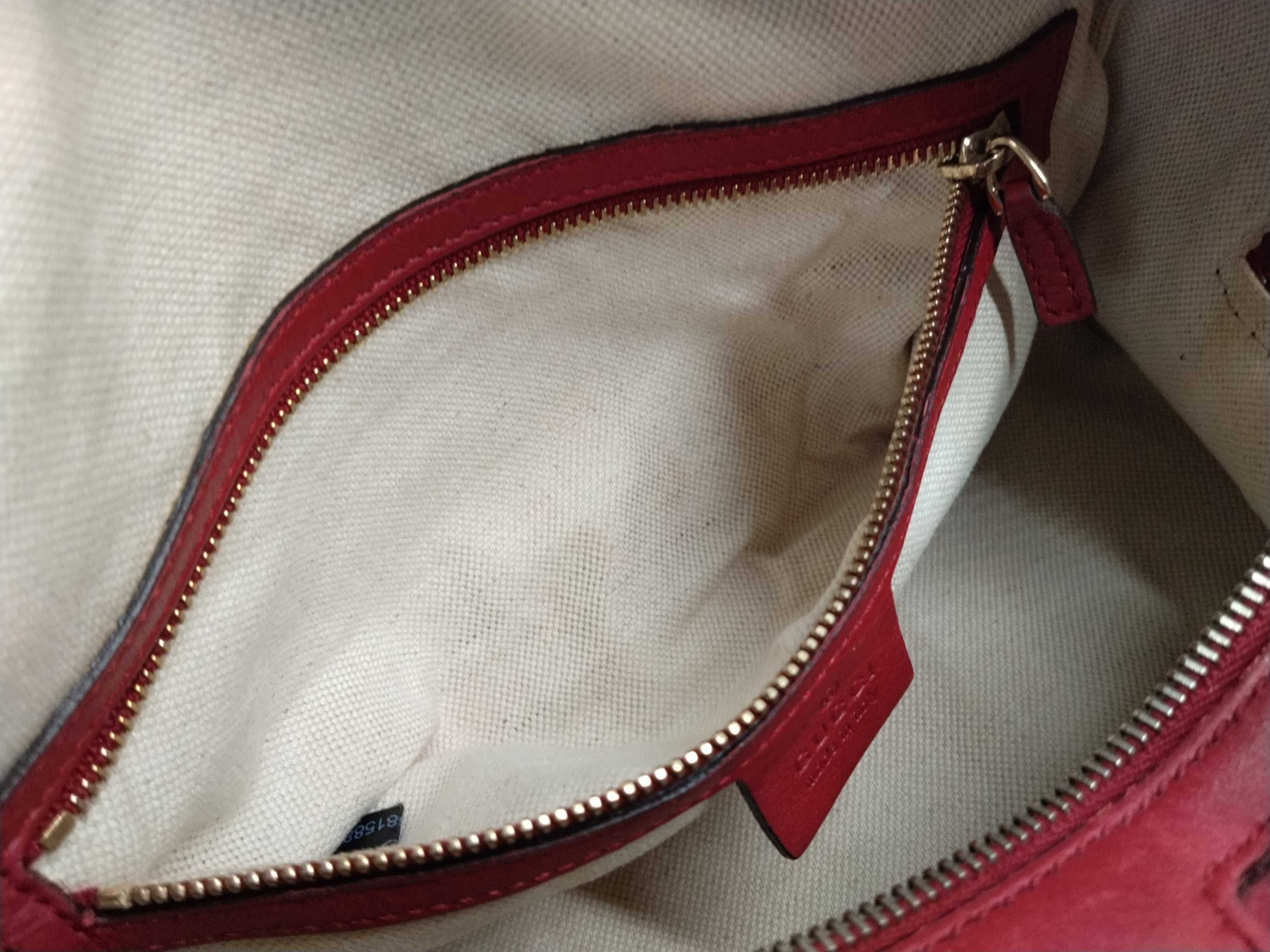 Guccissima Micro Guccissima 269876 Red Leather Handbag Shoulder Bag 2-Way with Strap — view 12