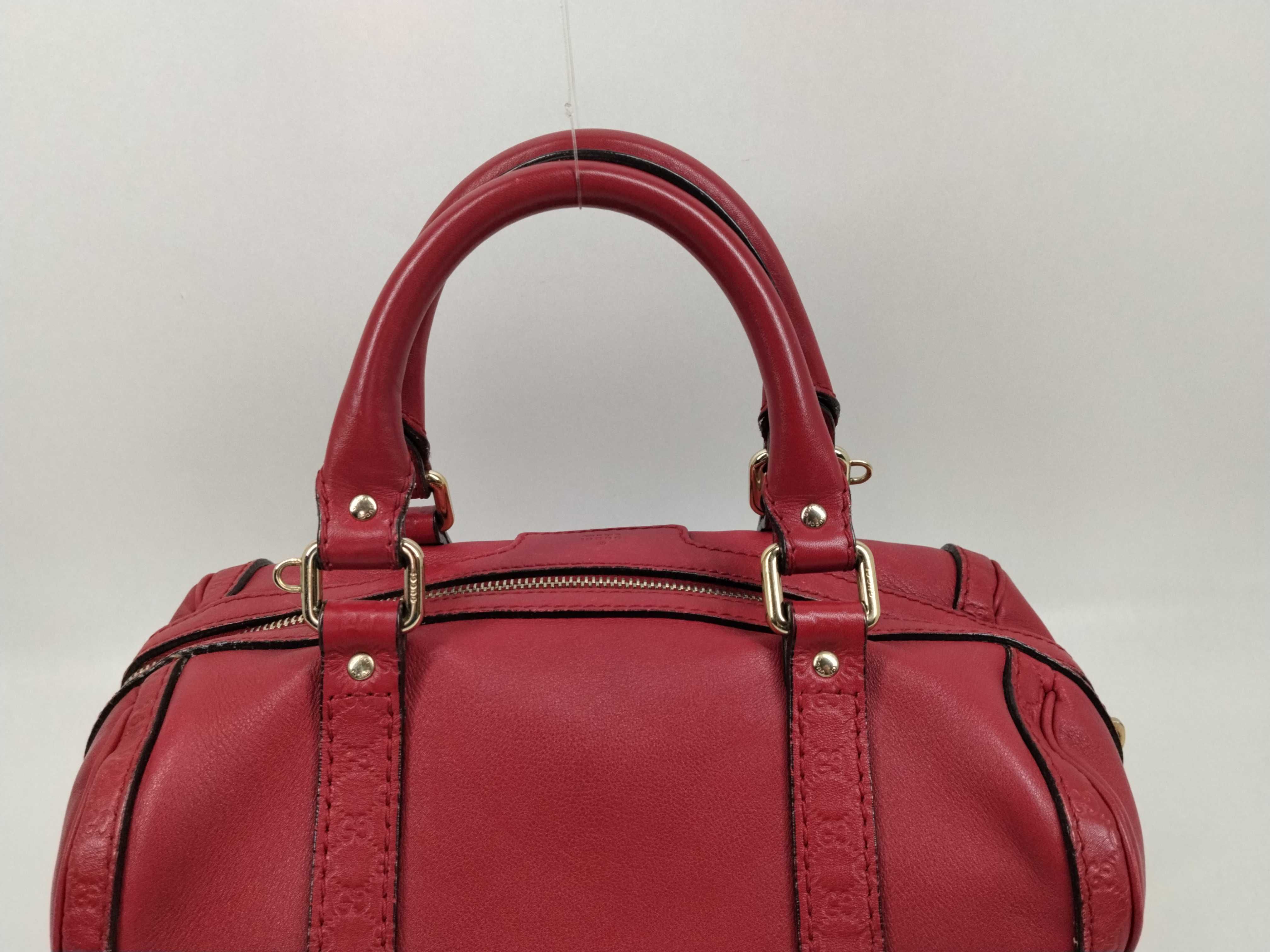 Guccissima Micro Guccissima 269876 Red Leather Handbag Shoulder Bag 2-Way with Strap — view 4