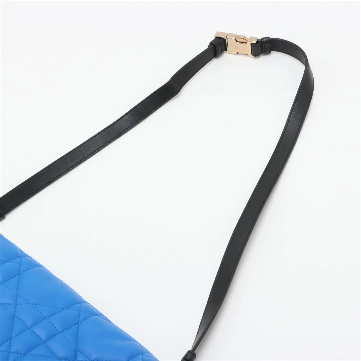 Cannage Dior Vibe Leather 2WAY Shoulder Bag Blue x White — view 7