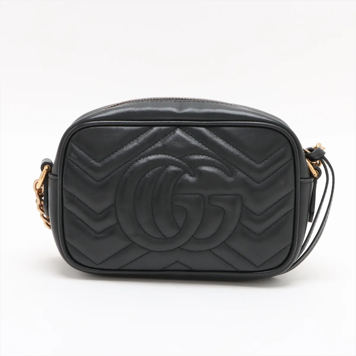 GG Marmont Leather Chain Shoulder Bag Black 448065 — view 2
