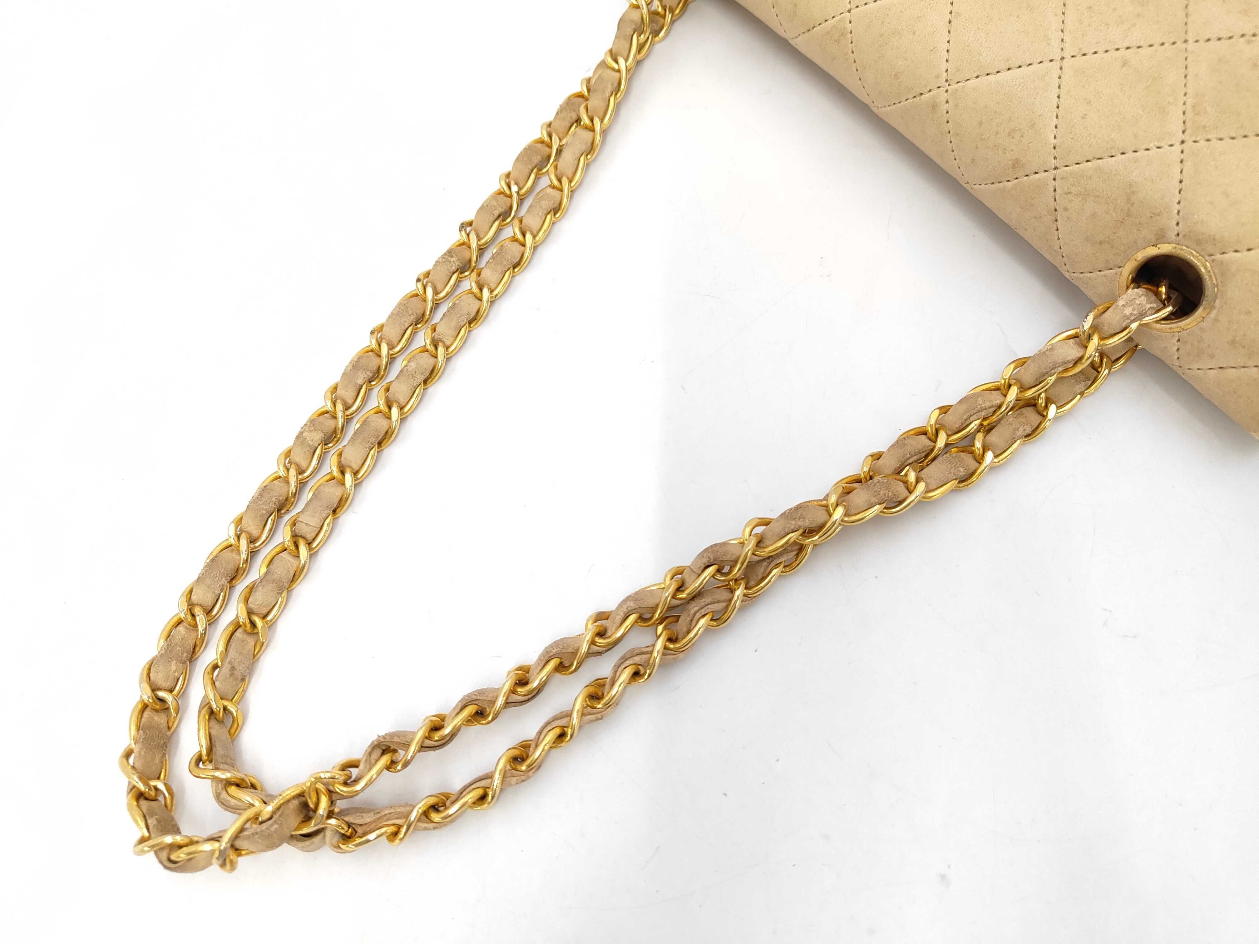 Lambskin Matelassé Double Flap Chain Shoulder Bag — view 3