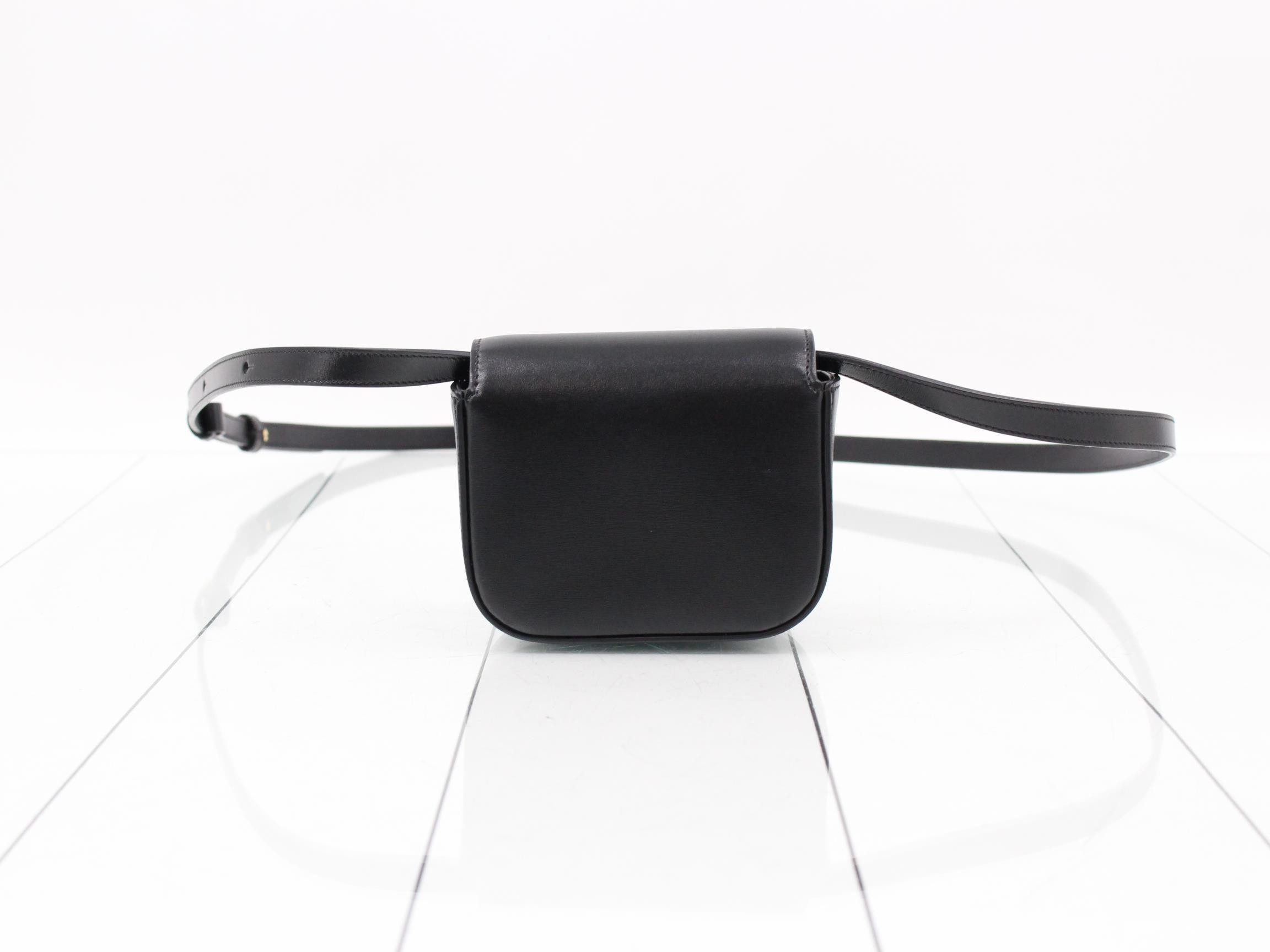 Unused, with box. Triomphe Mini Claude leather shoulder bag, black. — view 9