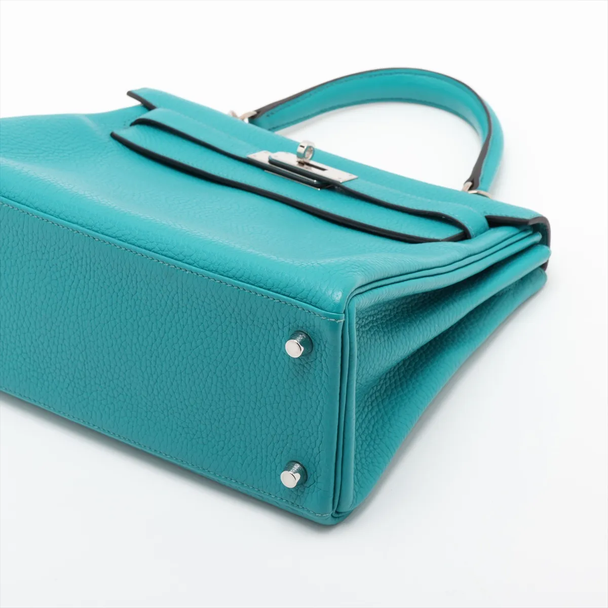 [Individually packaged] Hermes Kelly 28 Letournée Taurillon Clemence Blue Paon Silver Hardware X: 2016 — view 3