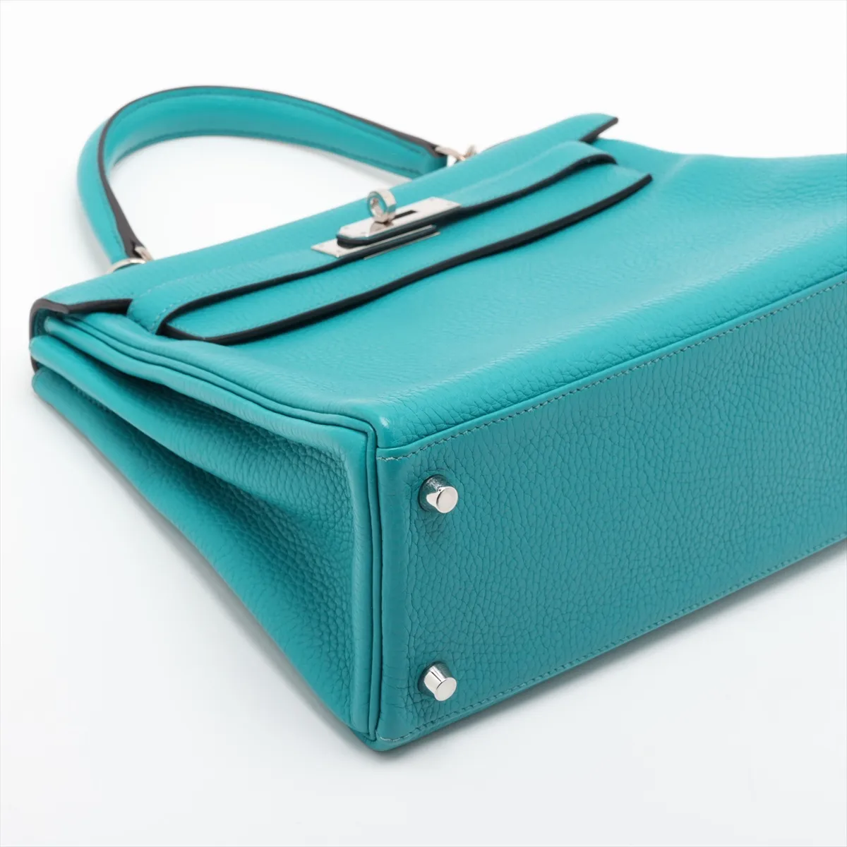 [Individually packaged] Hermes Kelly 28 Letournée Taurillon Clemence Blue Paon Silver Hardware X: 2016 — view 4