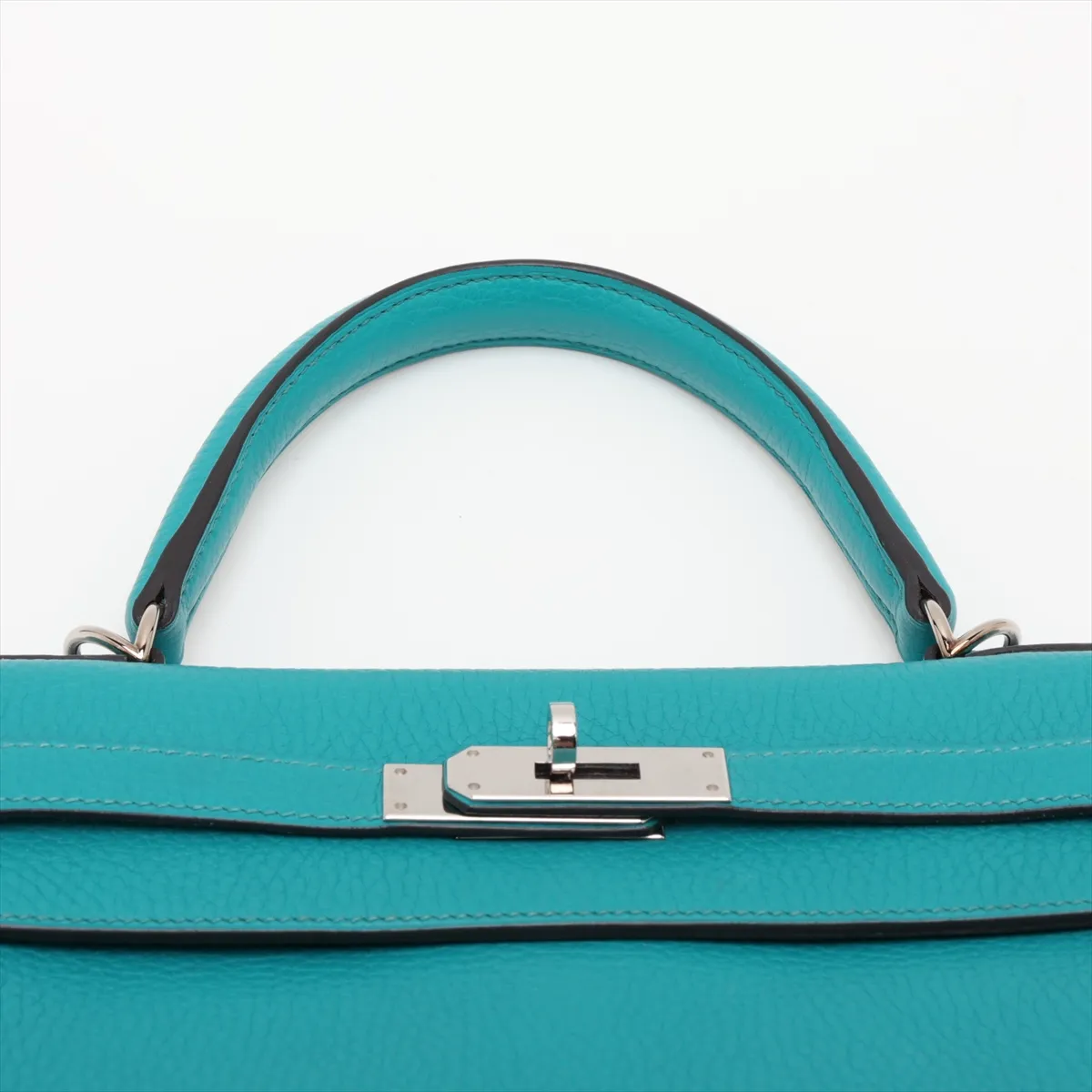 [Individually packaged] Hermes Kelly 28 Letournée Taurillon Clemence Blue Paon Silver Hardware X: 2016 — view 6