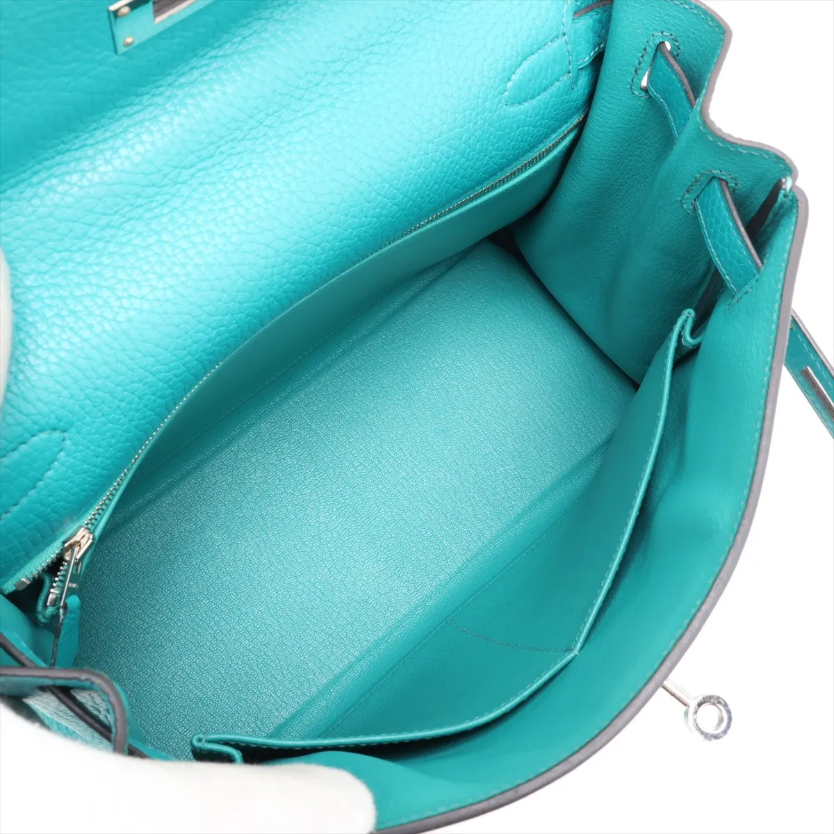 [Individually packaged] Hermes Kelly 28 Letournée Taurillon Clemence Blue Paon Silver Hardware X: 2016 — view 8