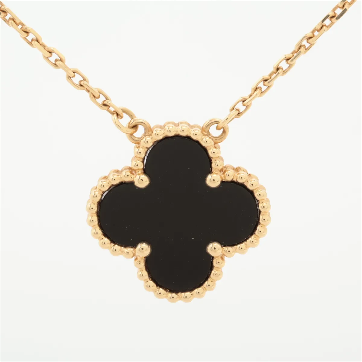 Vintage Alhambra Onyx Necklace 750 (Yellow Gold) 5.2g JE312119 — view 2