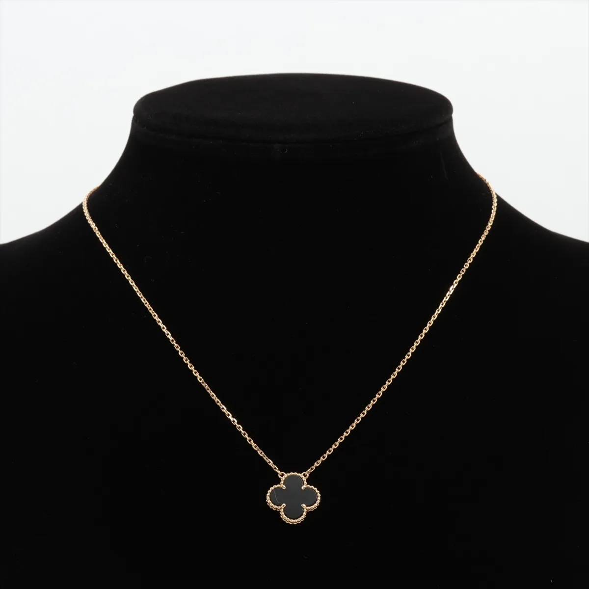 Vintage Alhambra Onyx Necklace 750 (Yellow Gold) 5.2g JE312119 — view 5