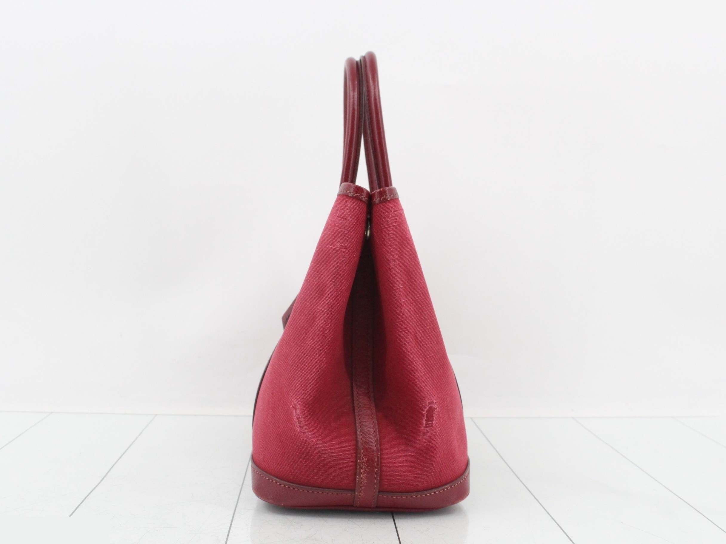 Garden Party TPM Tote Bag, Bordeaux/Red, Toile H, I Stamp — view 3