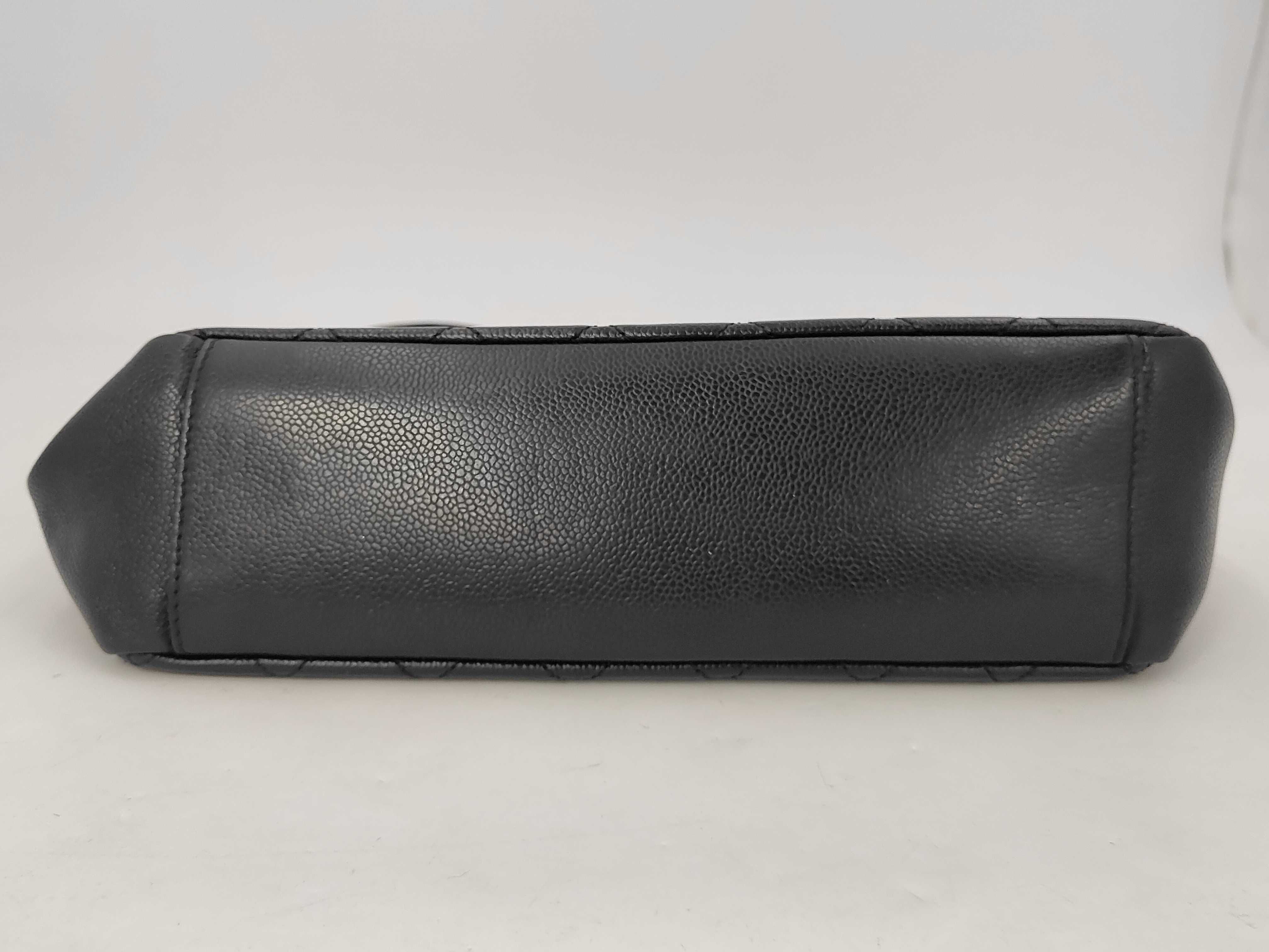 grained calfskin black and silver Coco mark shoulder bag (serial number 18) — view 8