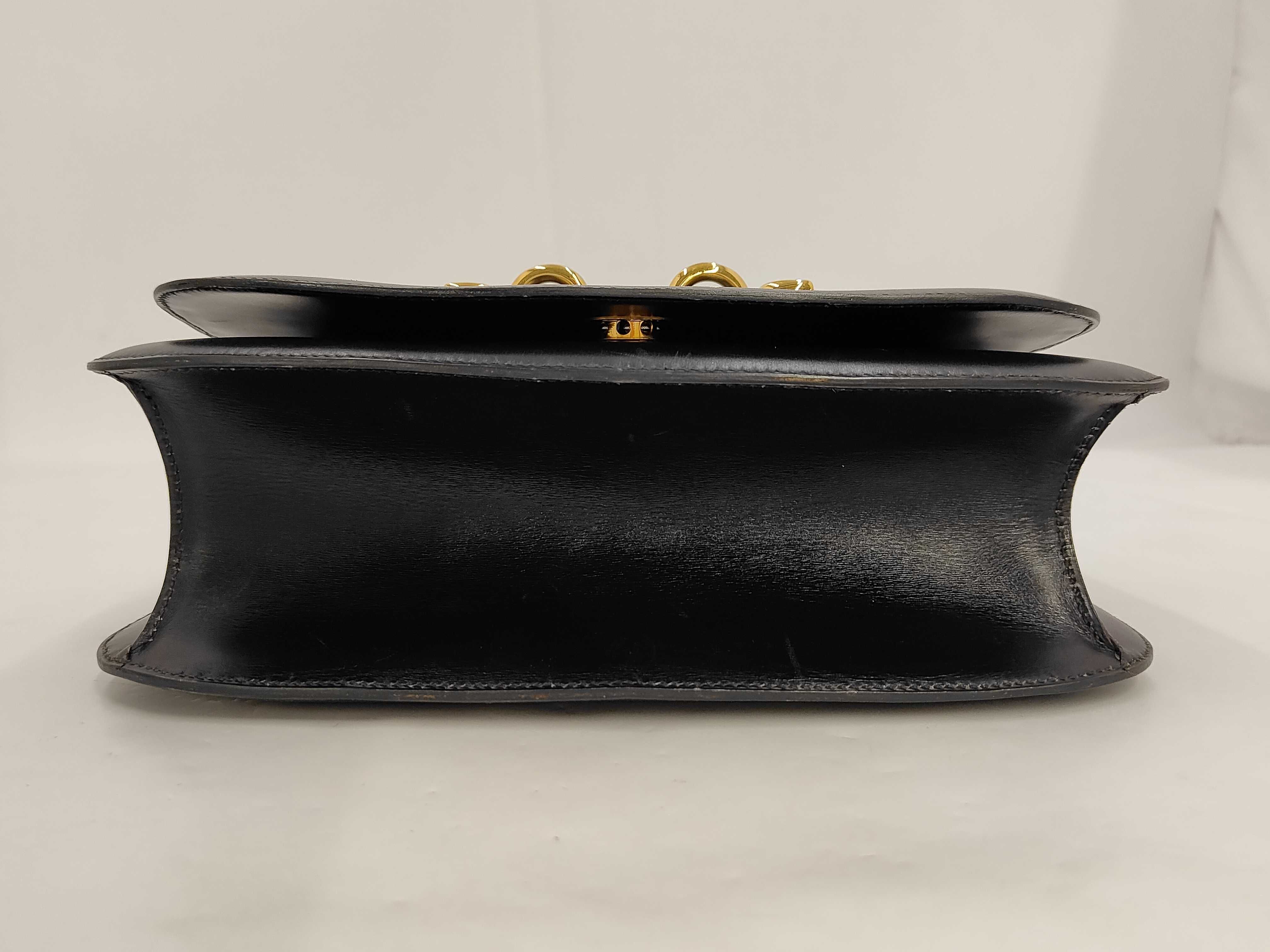 Vintage Shoulder Bag, Box Calf Leather, Black Shoulder Bag — view 3