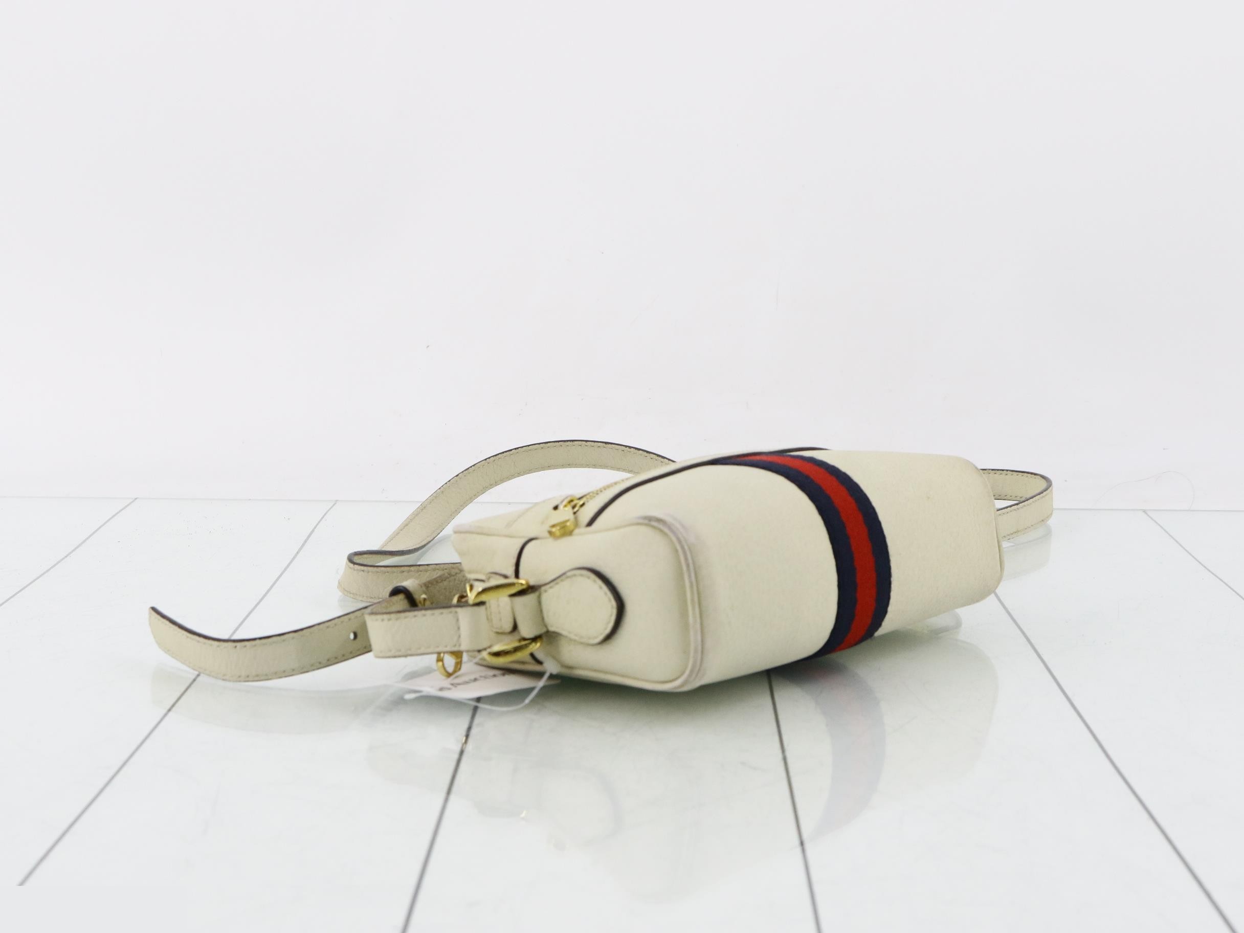 Ophidia Mini Bag, Sherry Embossed, White, 17 x 12 x 6 cm — view 5