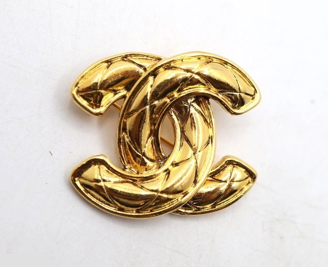 Coco Mark Matelassé Brooch (Vintage) — view 3