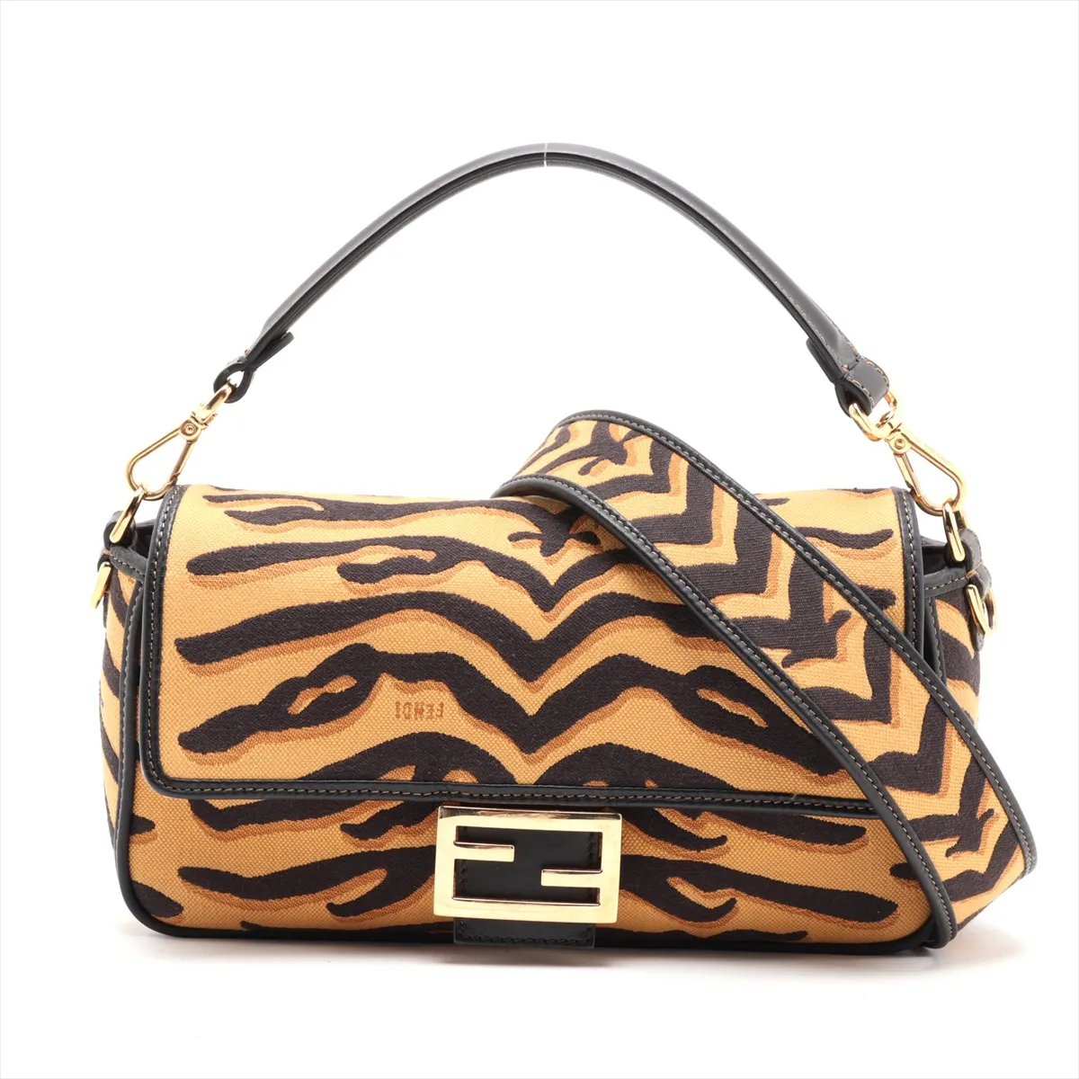 Mamma Bucket 8BR600 Canvas x Leather 2-Way Shoulder Bag Yellow x Black
