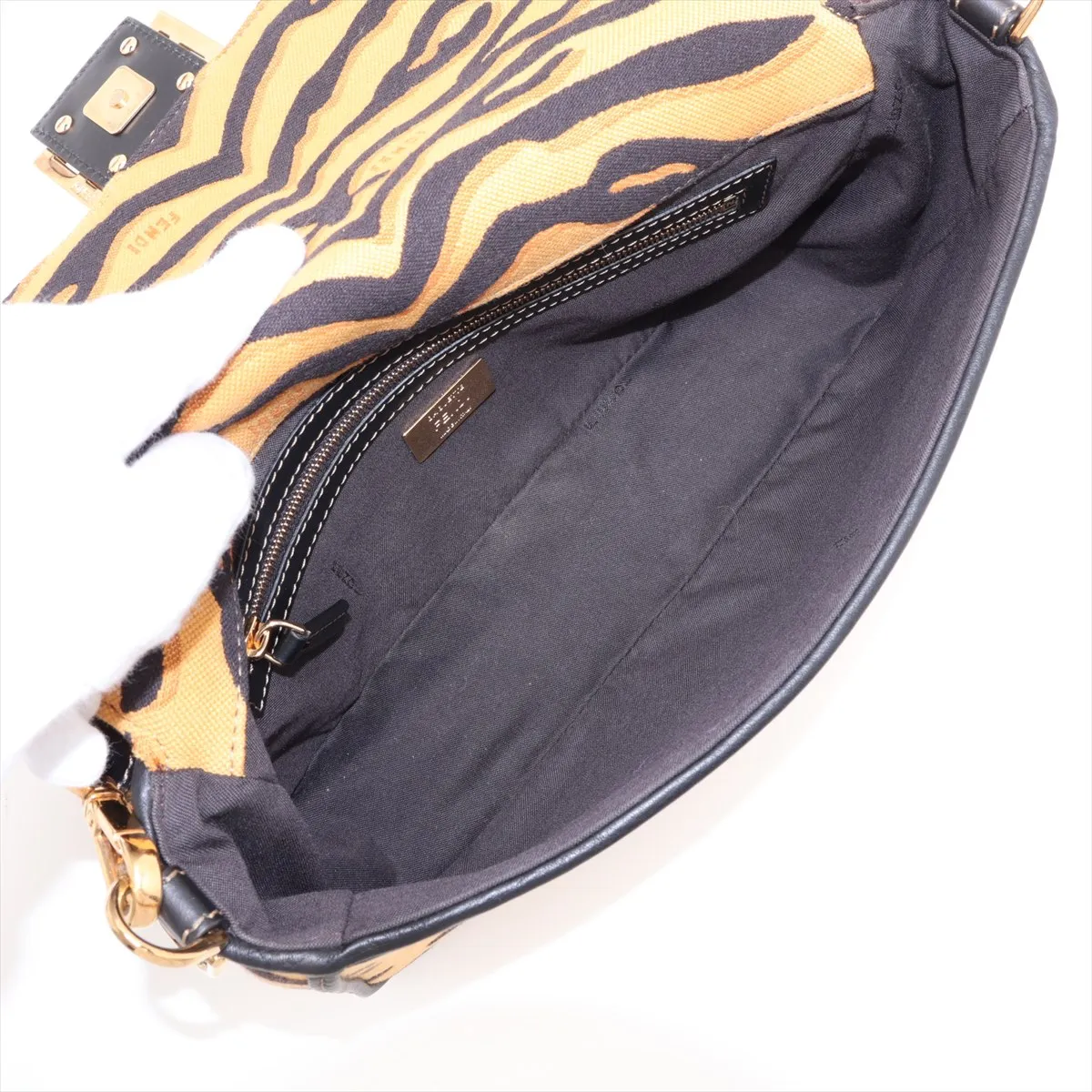 Mamma Bucket 8BR600 Canvas x Leather 2-Way Shoulder Bag Yellow x Black — view 8