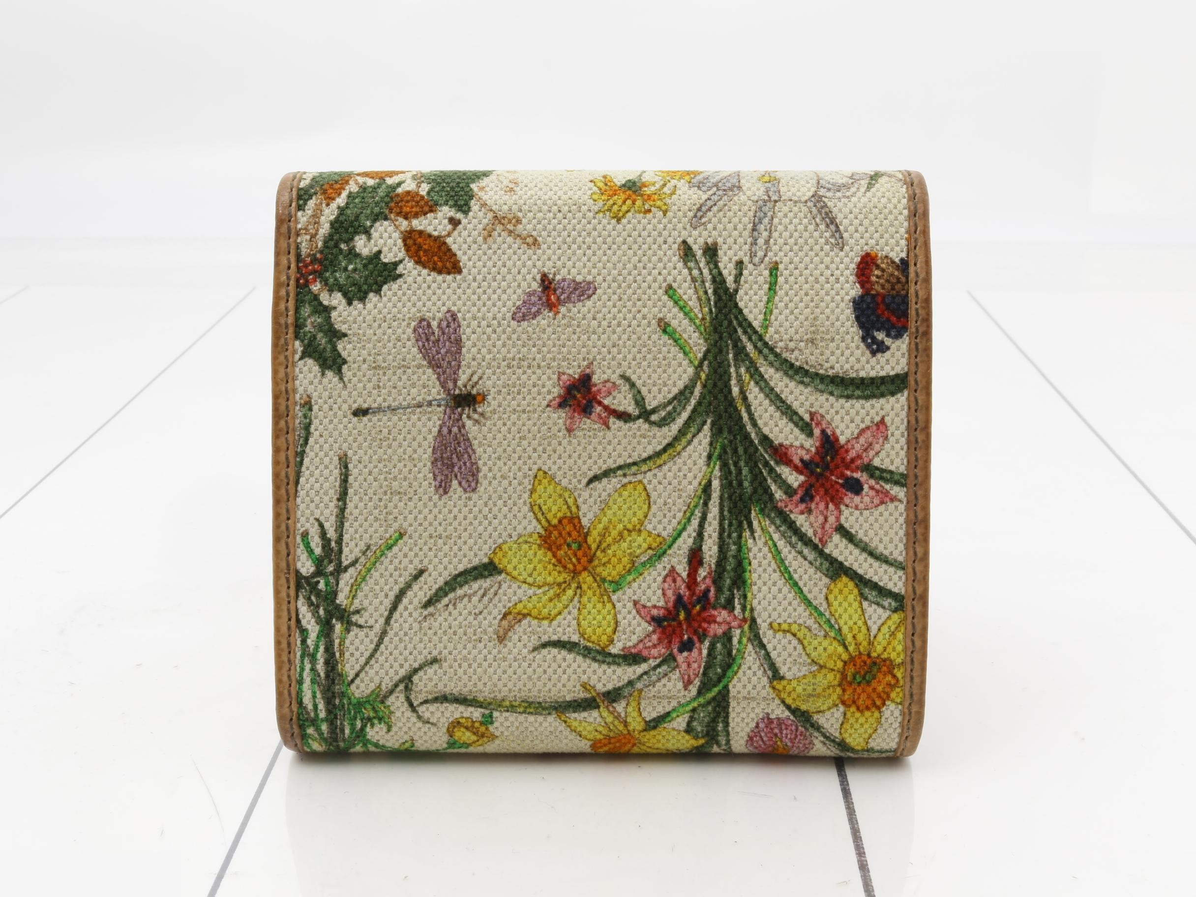 Horsebit Tri-fold Wallet, Flora, 138034, 1502 — view 2