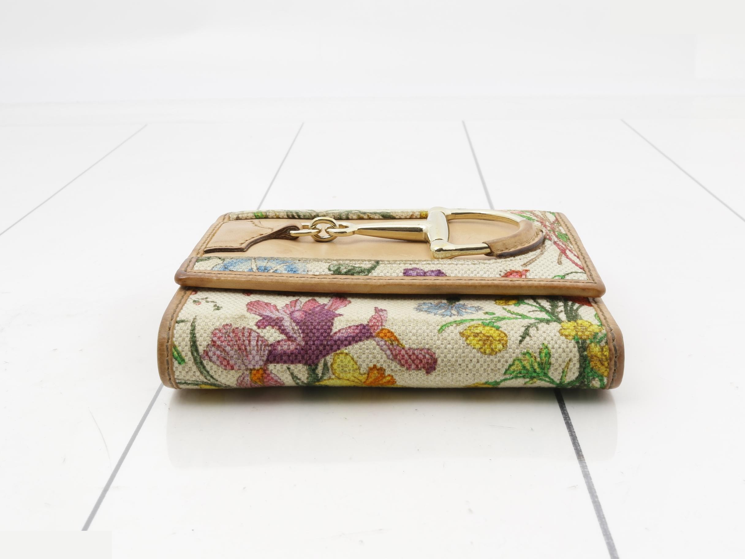 Horsebit Tri-fold Wallet, Flora, 138034, 1502 — view 3