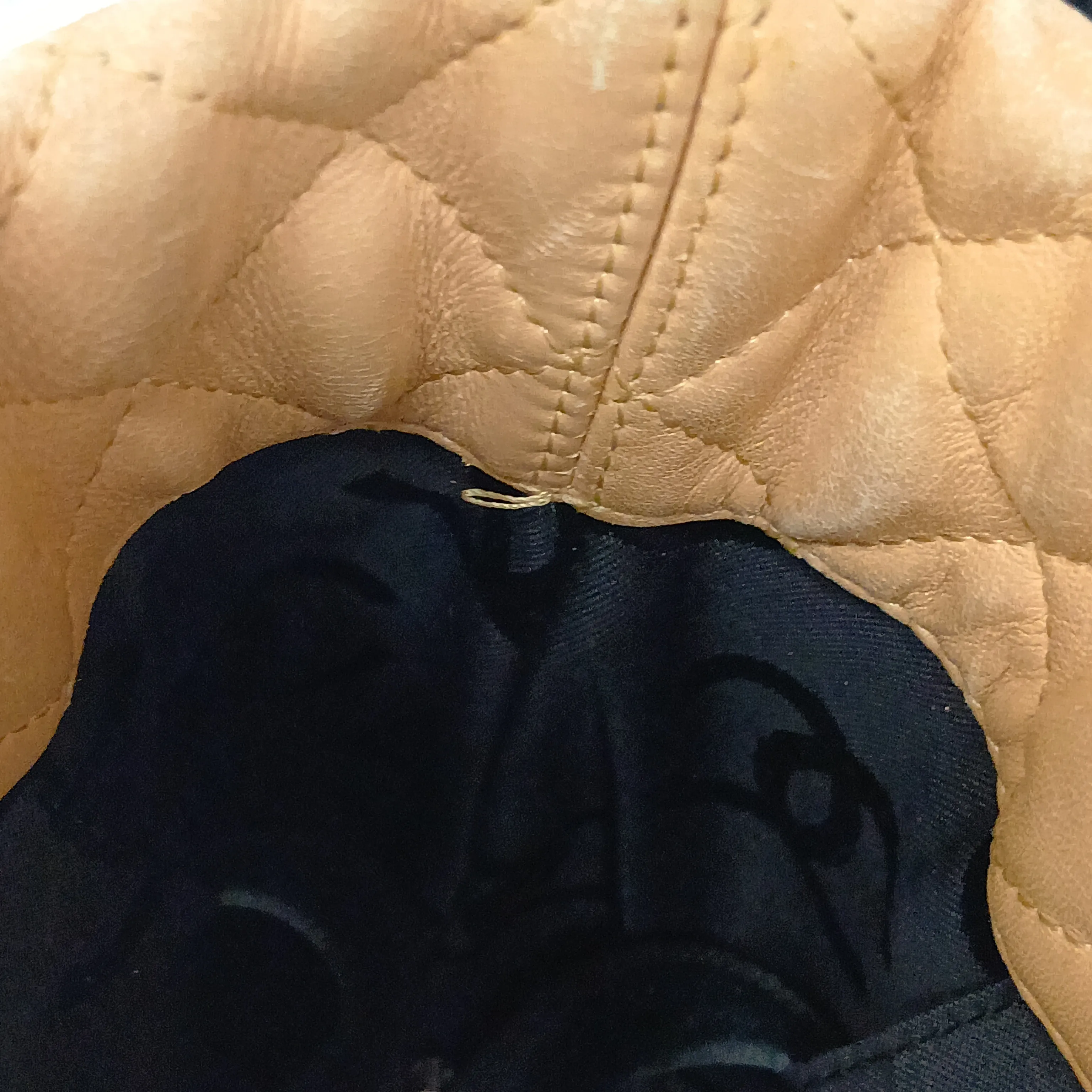 Cambon Line Lambskin Tote Bag, Beige x Black, Silver Hardware, 8812505 (Serial Number 8) — view 13