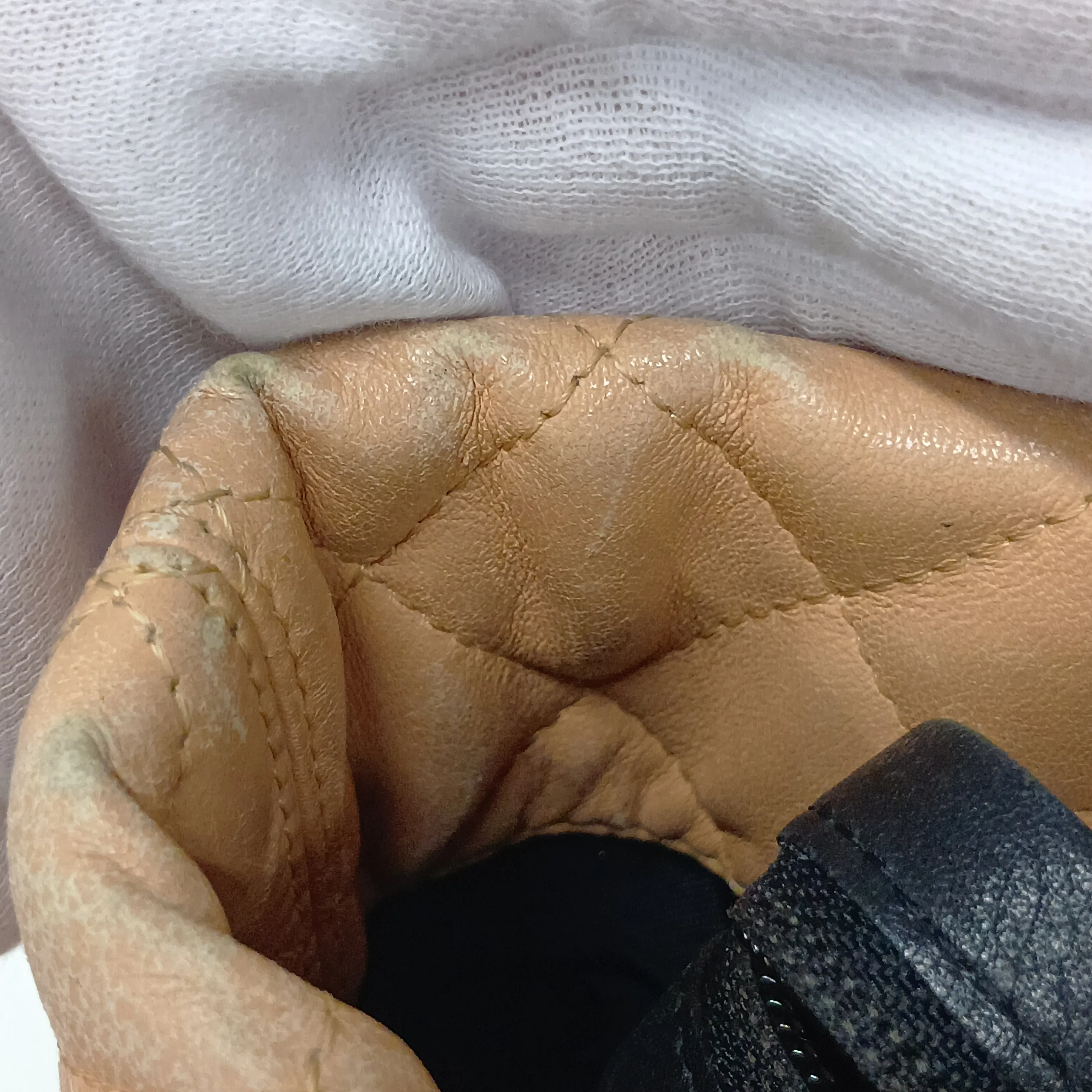 Cambon Line Lambskin Tote Bag, Beige x Black, Silver Hardware, 8812505 (Serial Number 8) — view 14