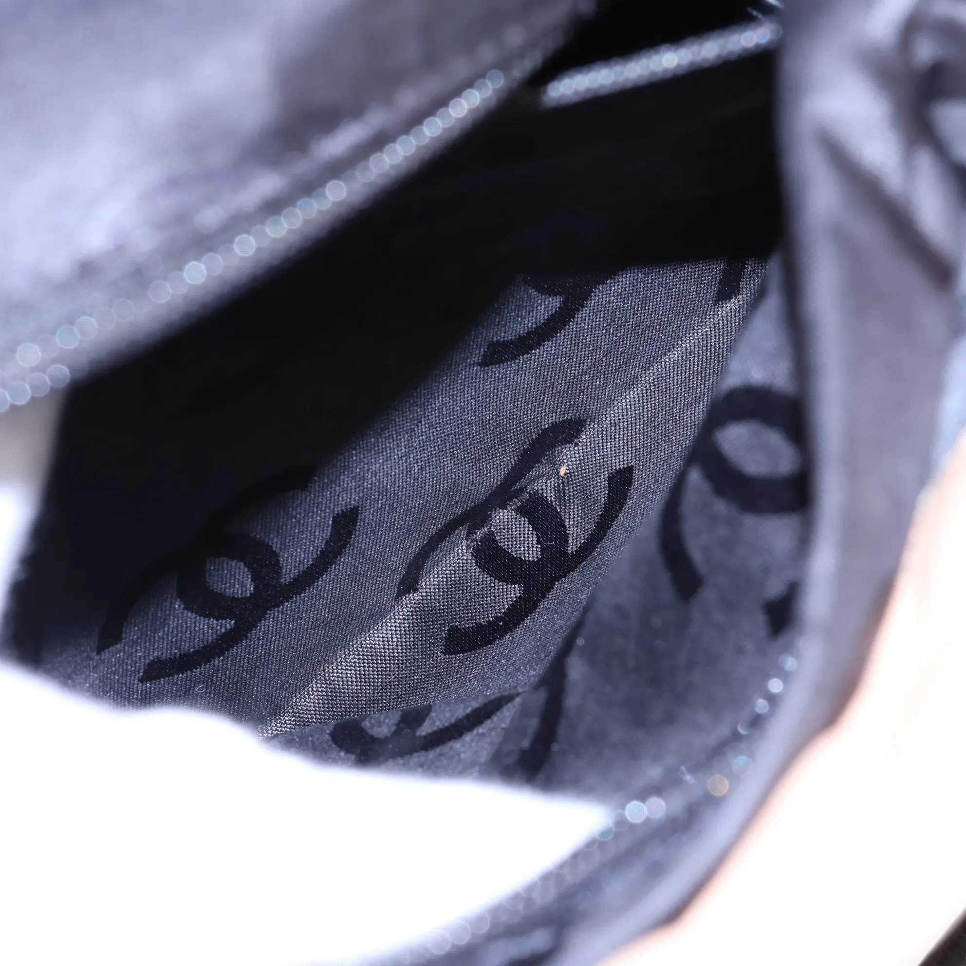 Cambon Line Lambskin Tote Bag, Beige x Black, Silver Hardware, 8812505 (Serial Number 8) — view 9