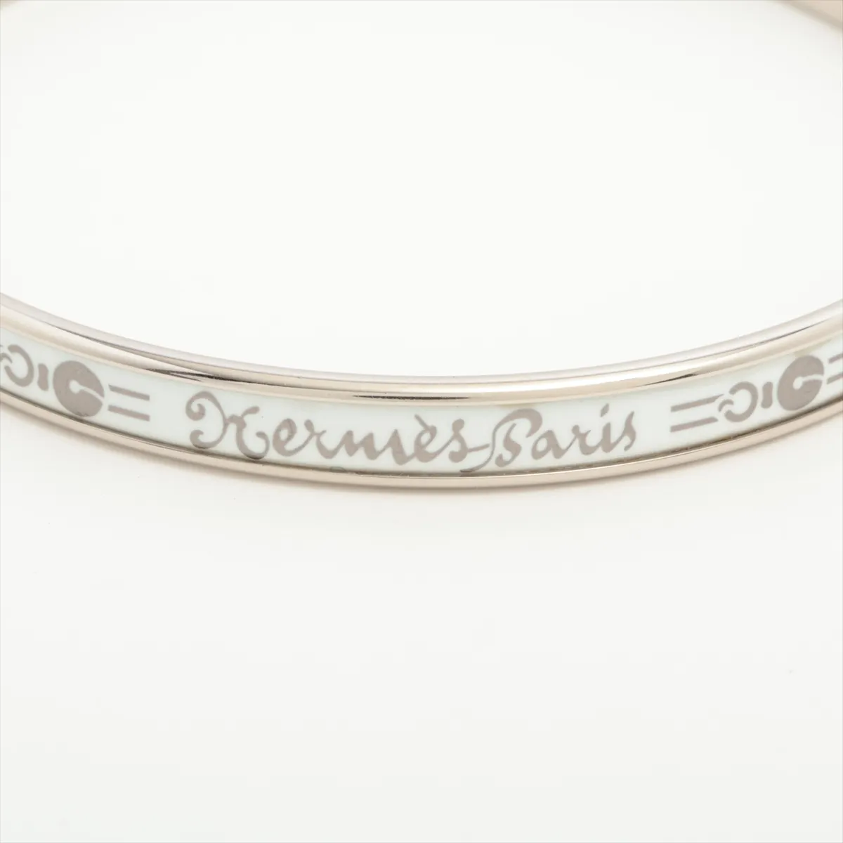 Enamel Bracelet Uni FI0223 Bangle Metal White x Silver Thread — view 3