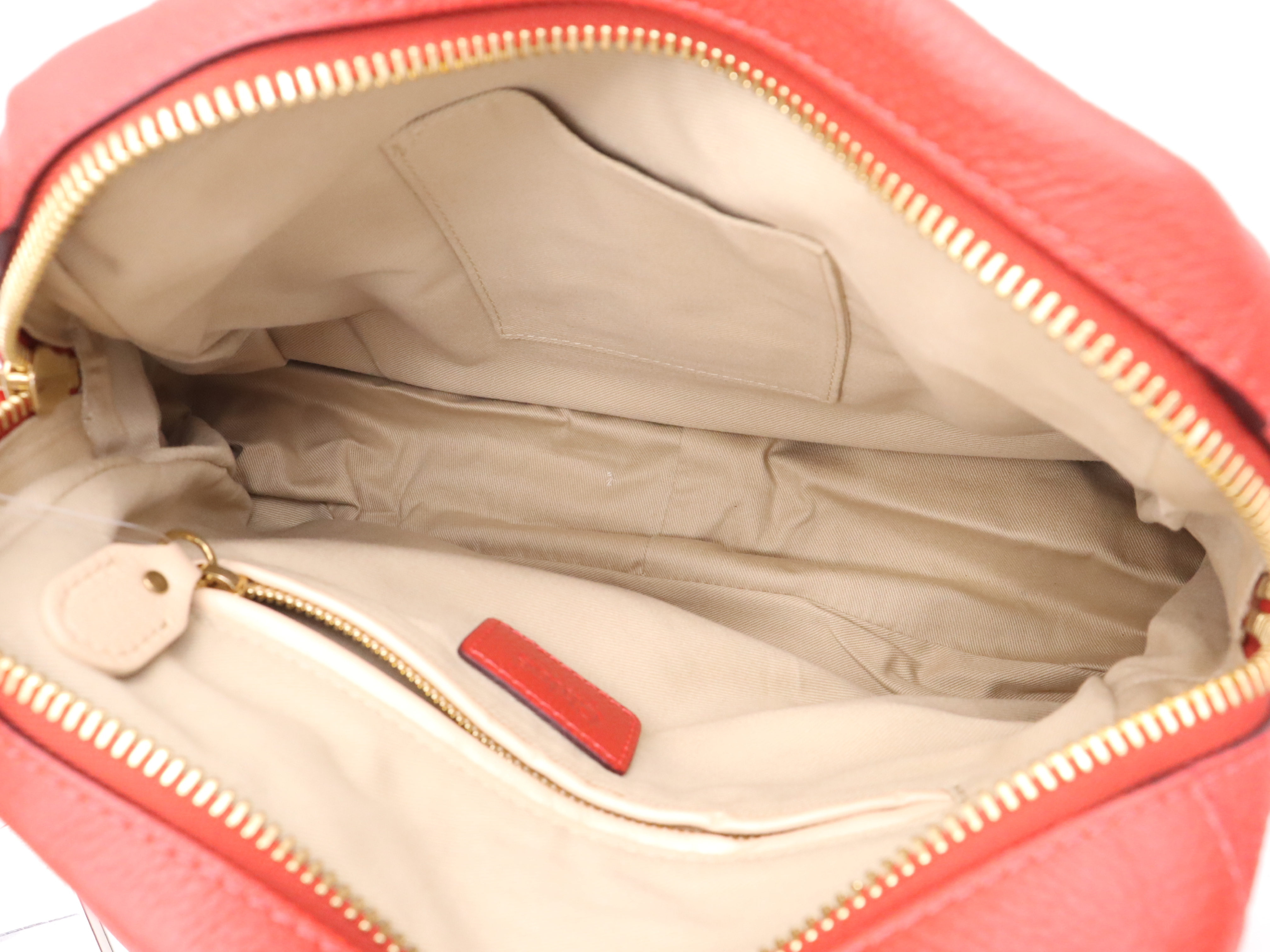 Leather Paraty Red Shoulder Bag with Gold Hardware — view 11
