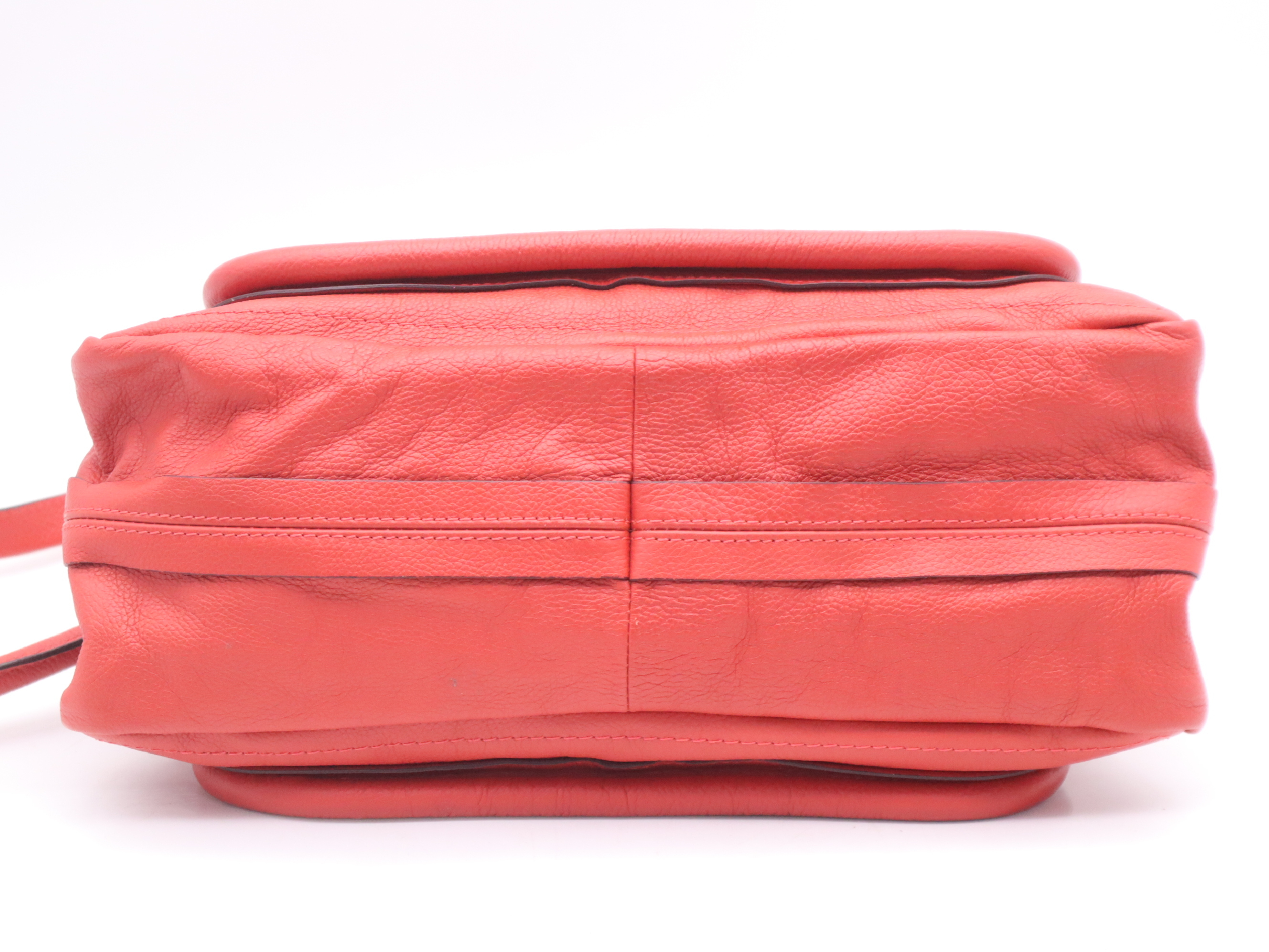 Leather Paraty Red Shoulder Bag with Gold Hardware — view 4
