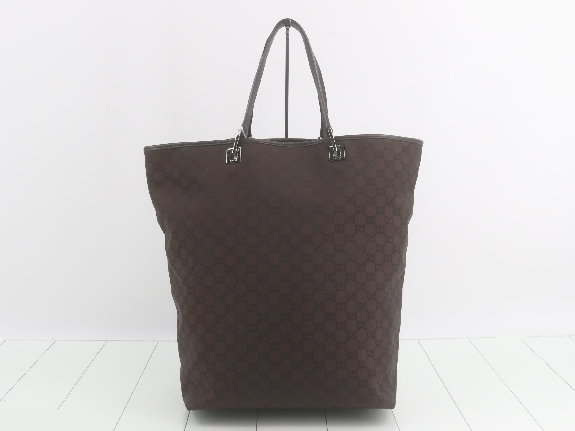 Nylon Canvas Handbag, Brown, 269123, 002404 — view 2